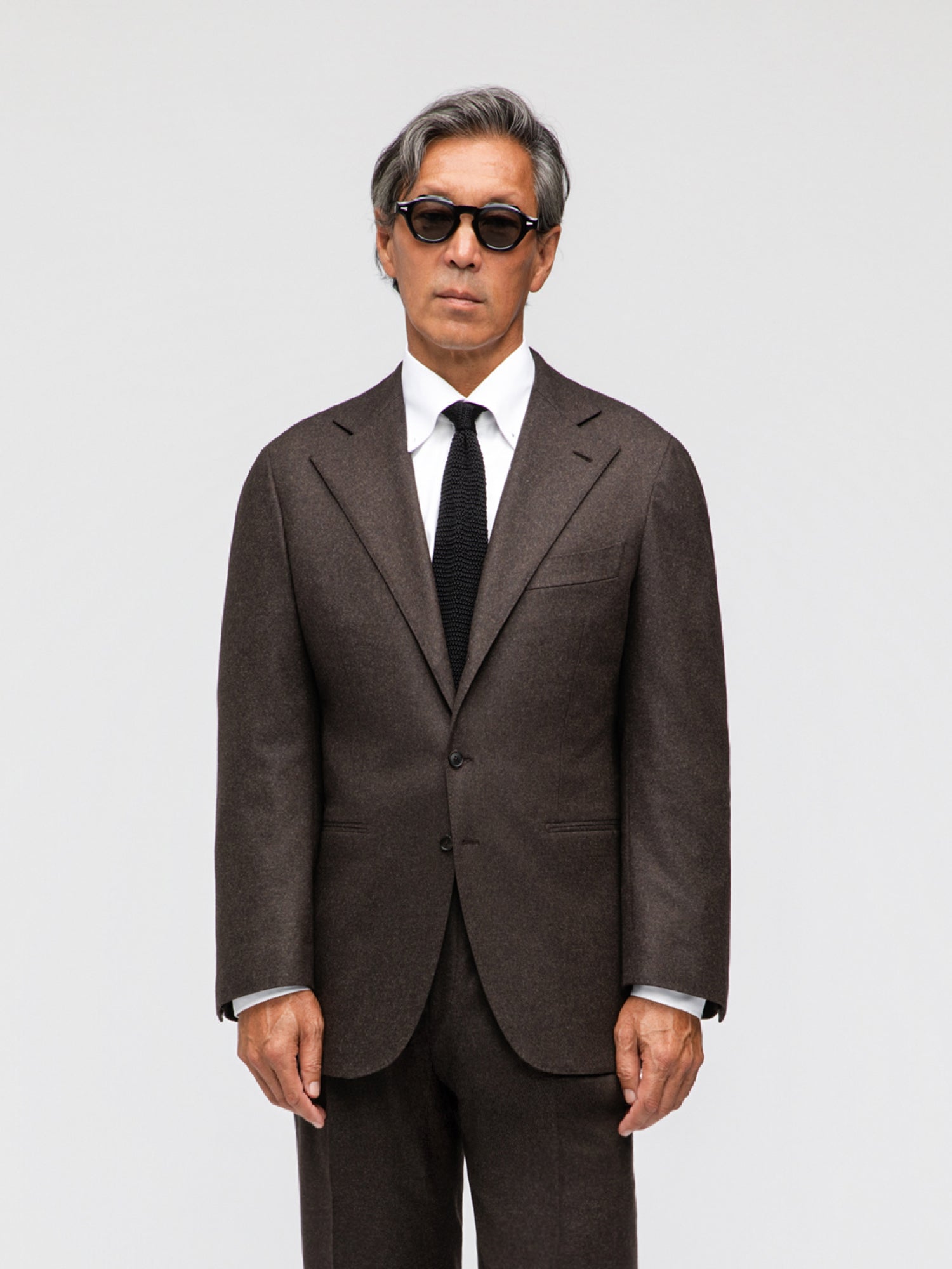 Brown Flannel Wool Suit (SB) - Grand Le Mar