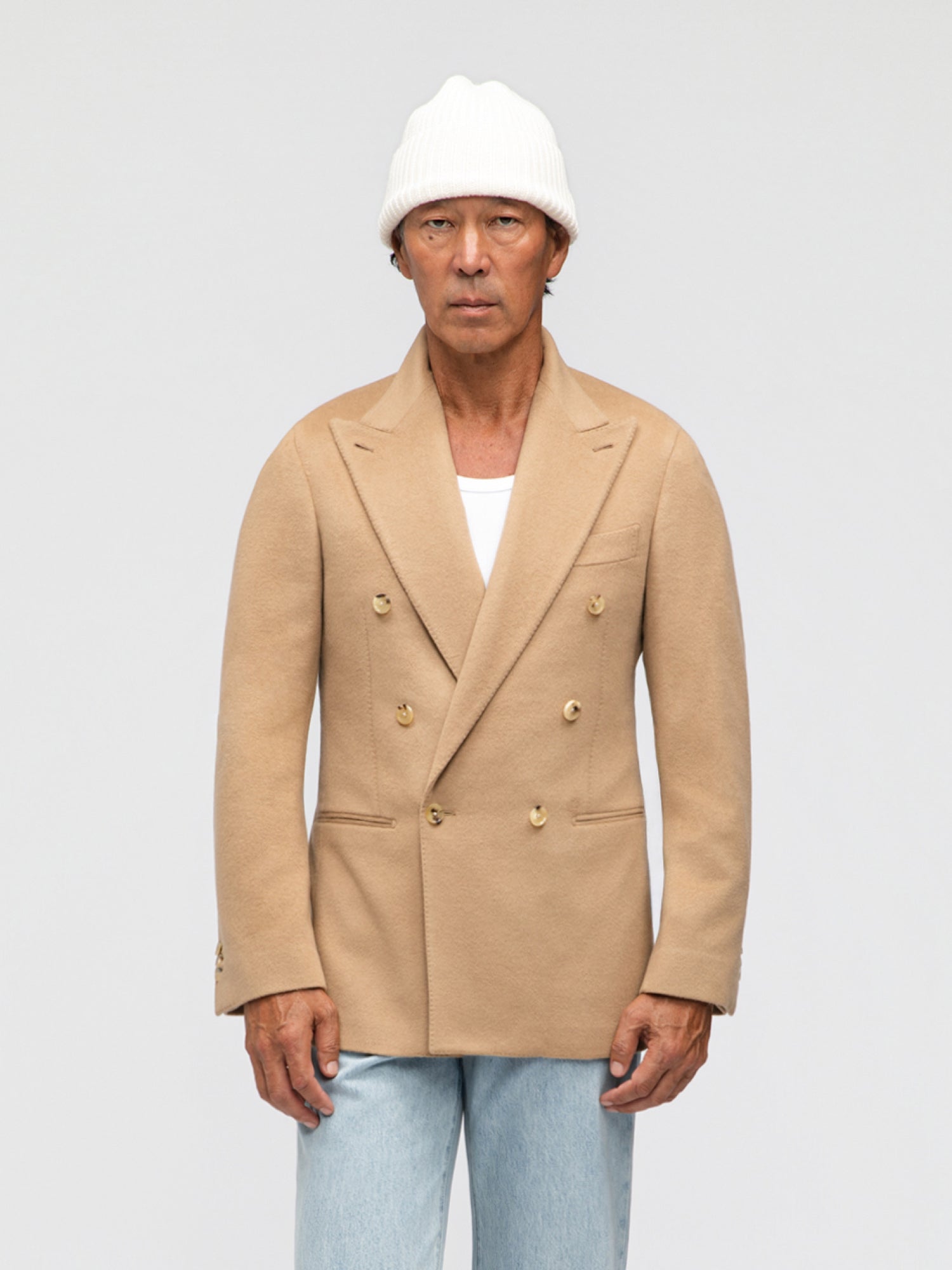 Camel Wool Cashmere Jacket - Grand Le Mar
