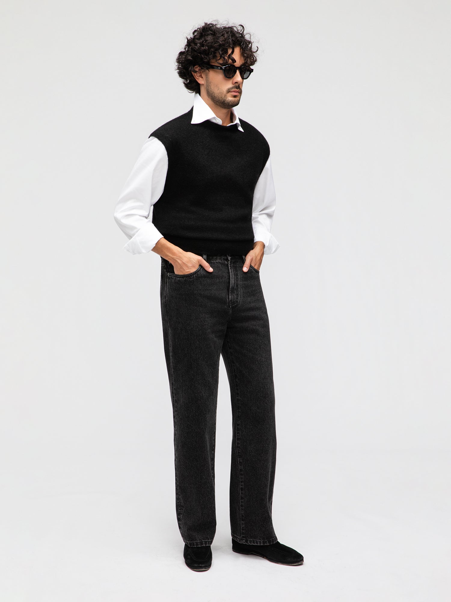 Grey Washed Denim Jeans - Grand Le Mar
