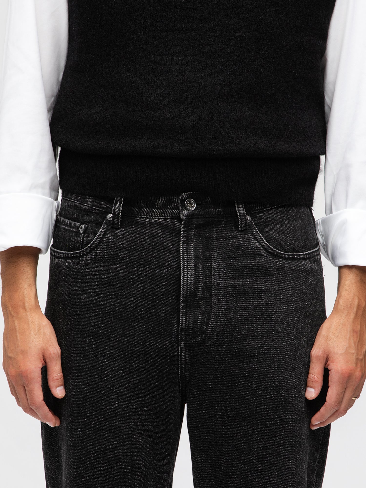 Grey Washed Denim Jeans - Grand Le Mar
