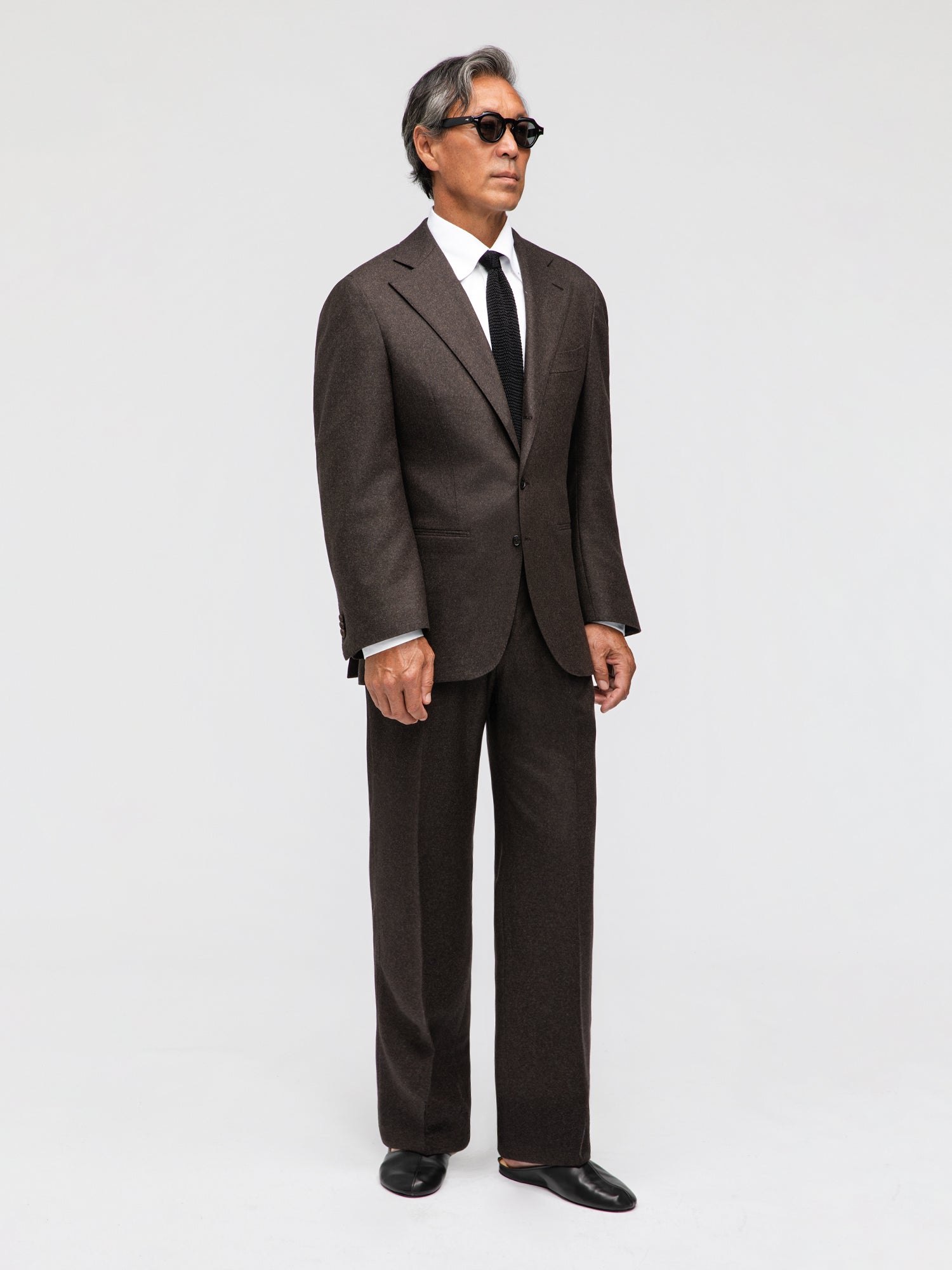 Brown Flannel Wool Suit (SB) - Grand Le Mar