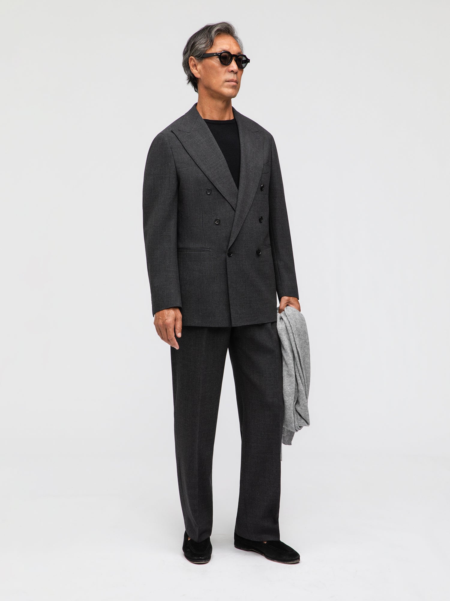 Charcoal Heavyweight High Twist Suit - Grand Le Mar