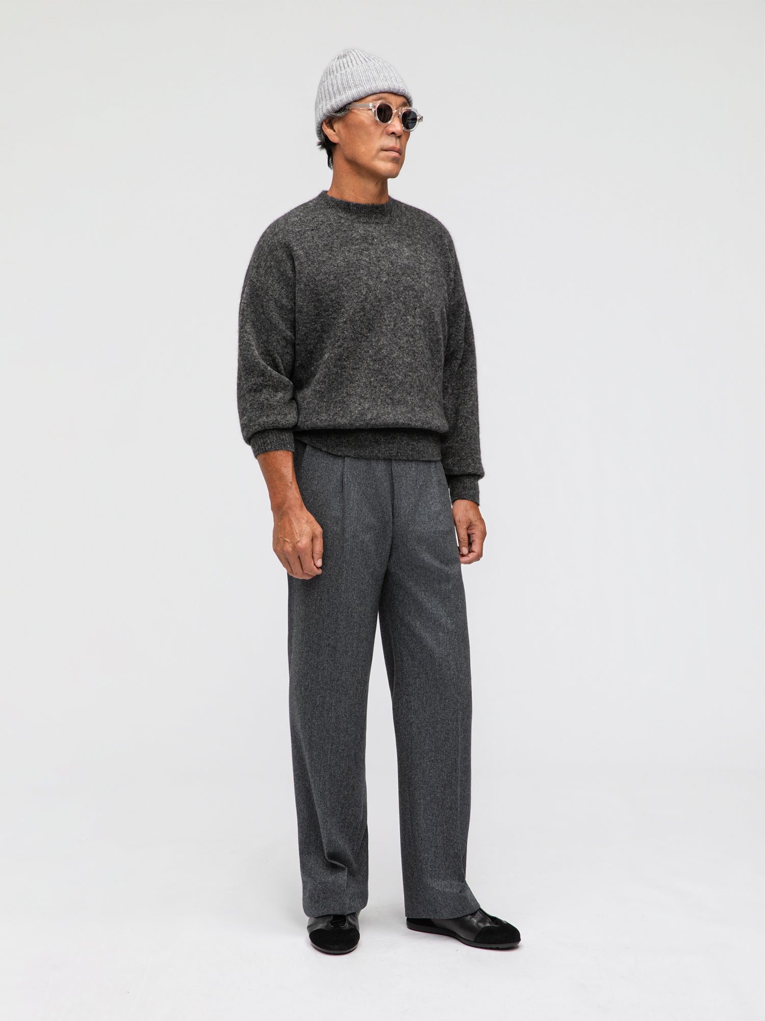 Charcoal Mohair Crewneck - Grand Le Mar