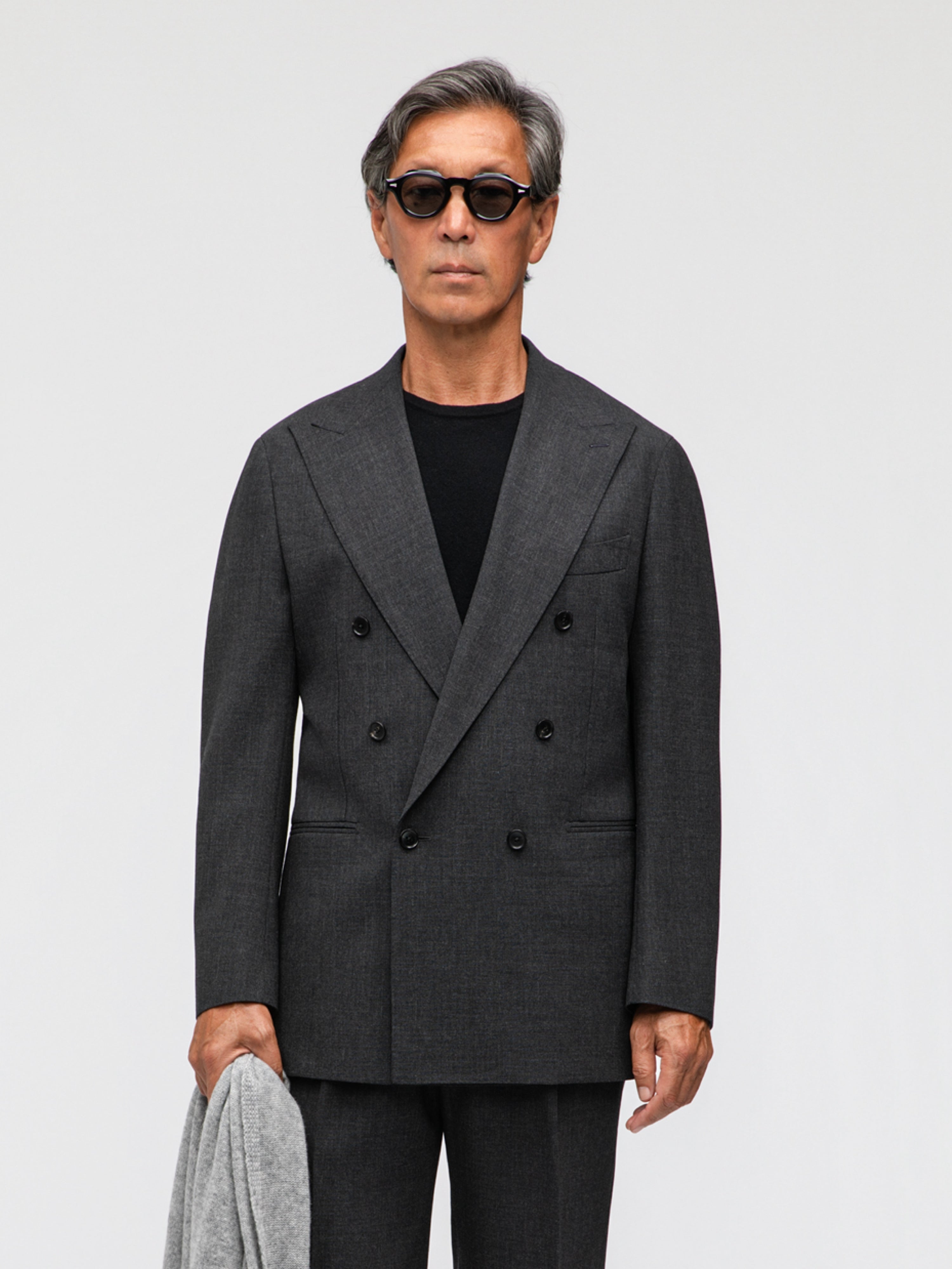 Charcoal Heavyweight High Twist Suit - Grand Le Mar