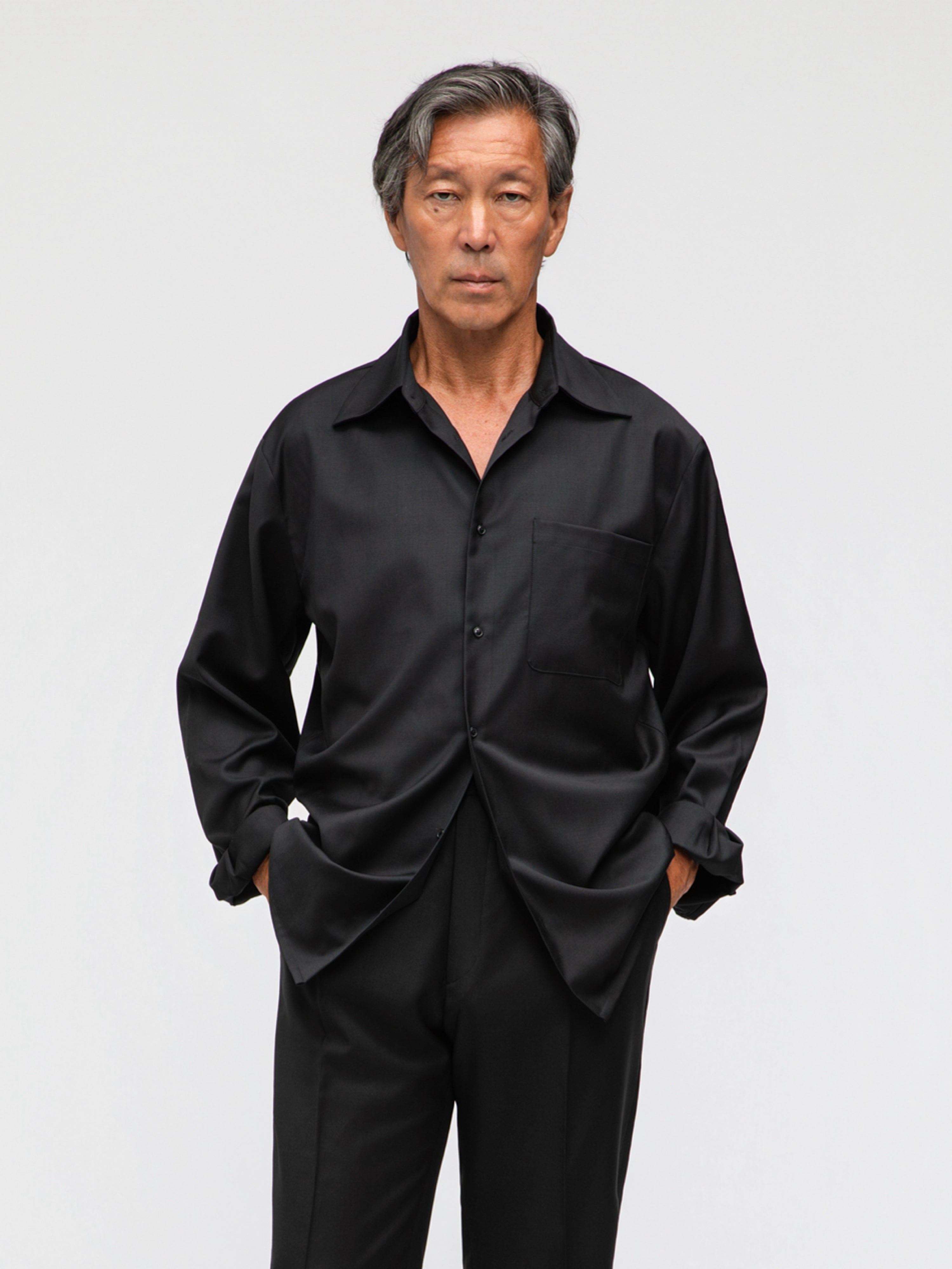 Black Wool Shirt - Grand Le Mar