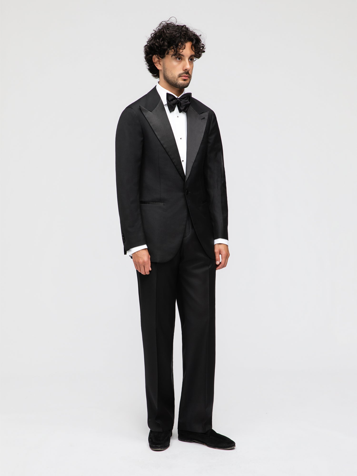 Black Wool Tuxedo Jacket (SB) - Grand Le Mar
