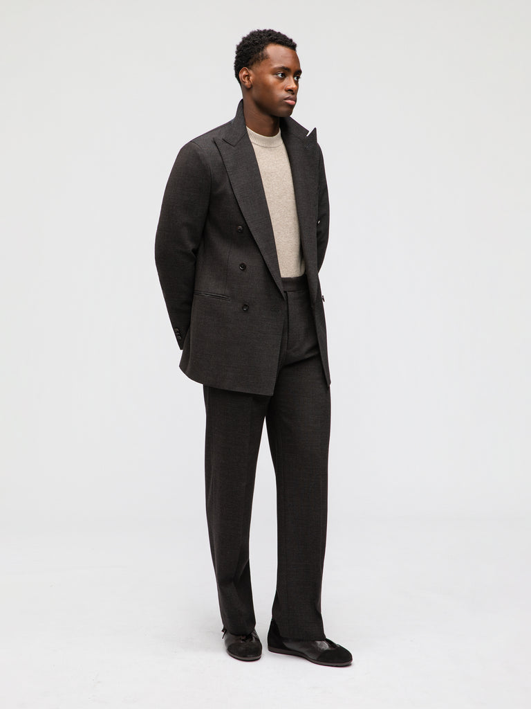 Grand Le Mar - Dark Brown Heavyweight High Twist Suit – Grand Lè Mar