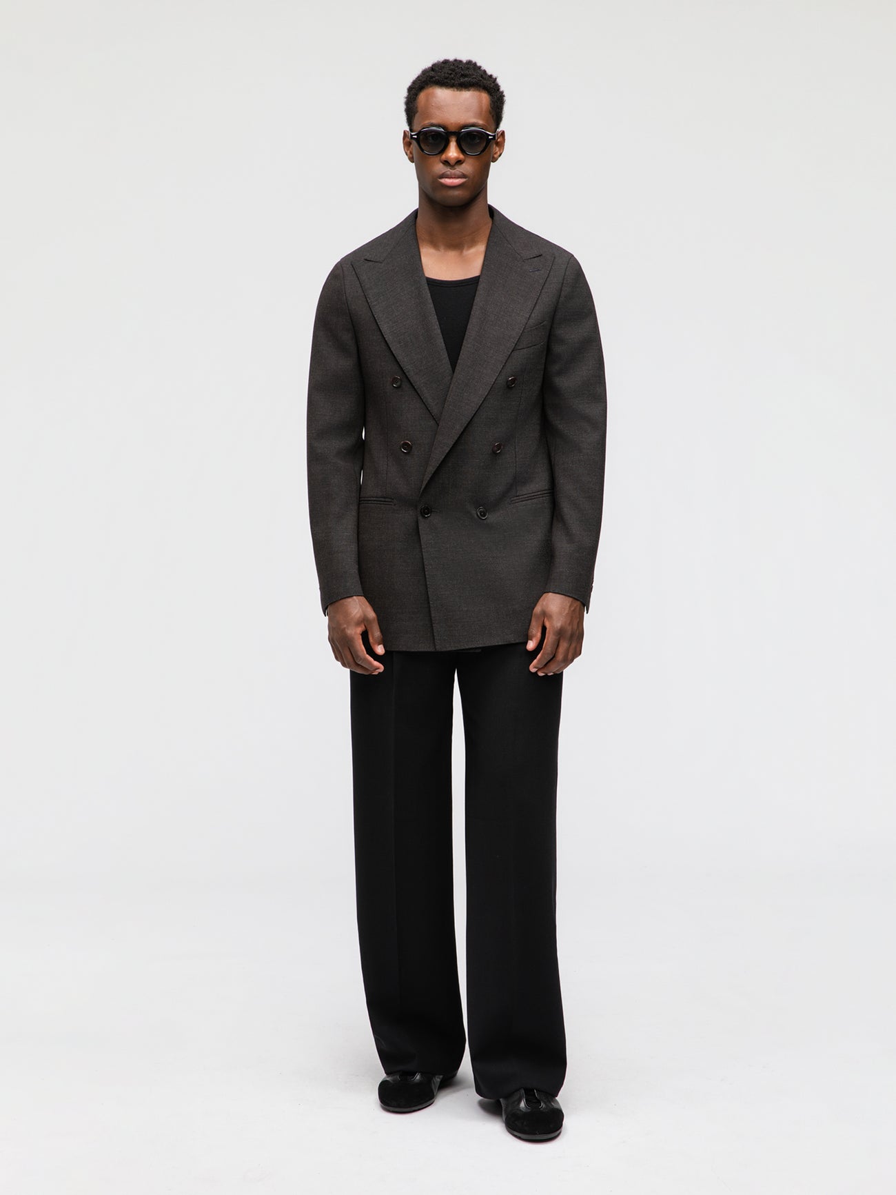 Dark Brown Heavyweight High Twist Jacket - Grand Le Mar