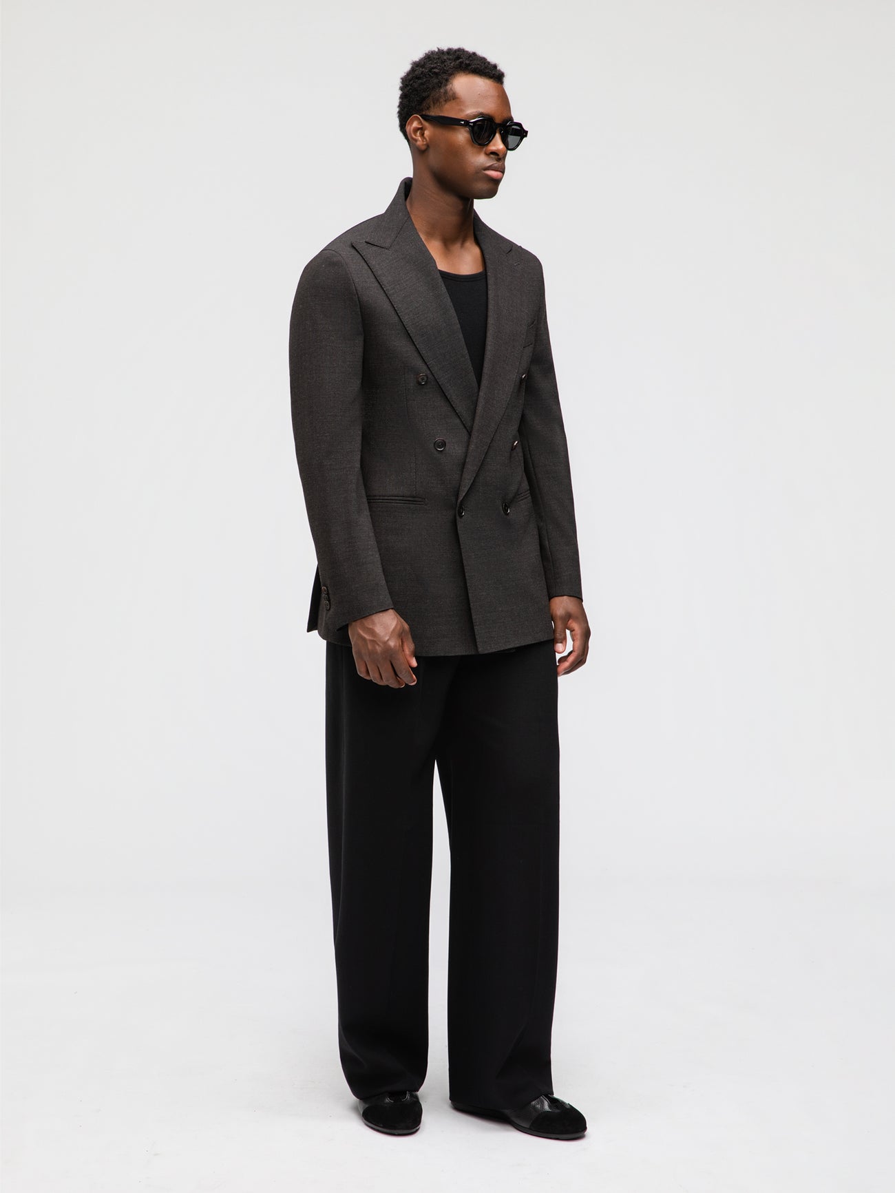 Dark Brown Heavyweight High Twist Jacket - Grand Le Mar