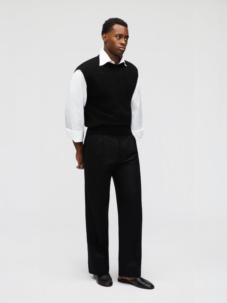 Grand Le Mar - Black Mohair Vest – Grand Lè Mar
