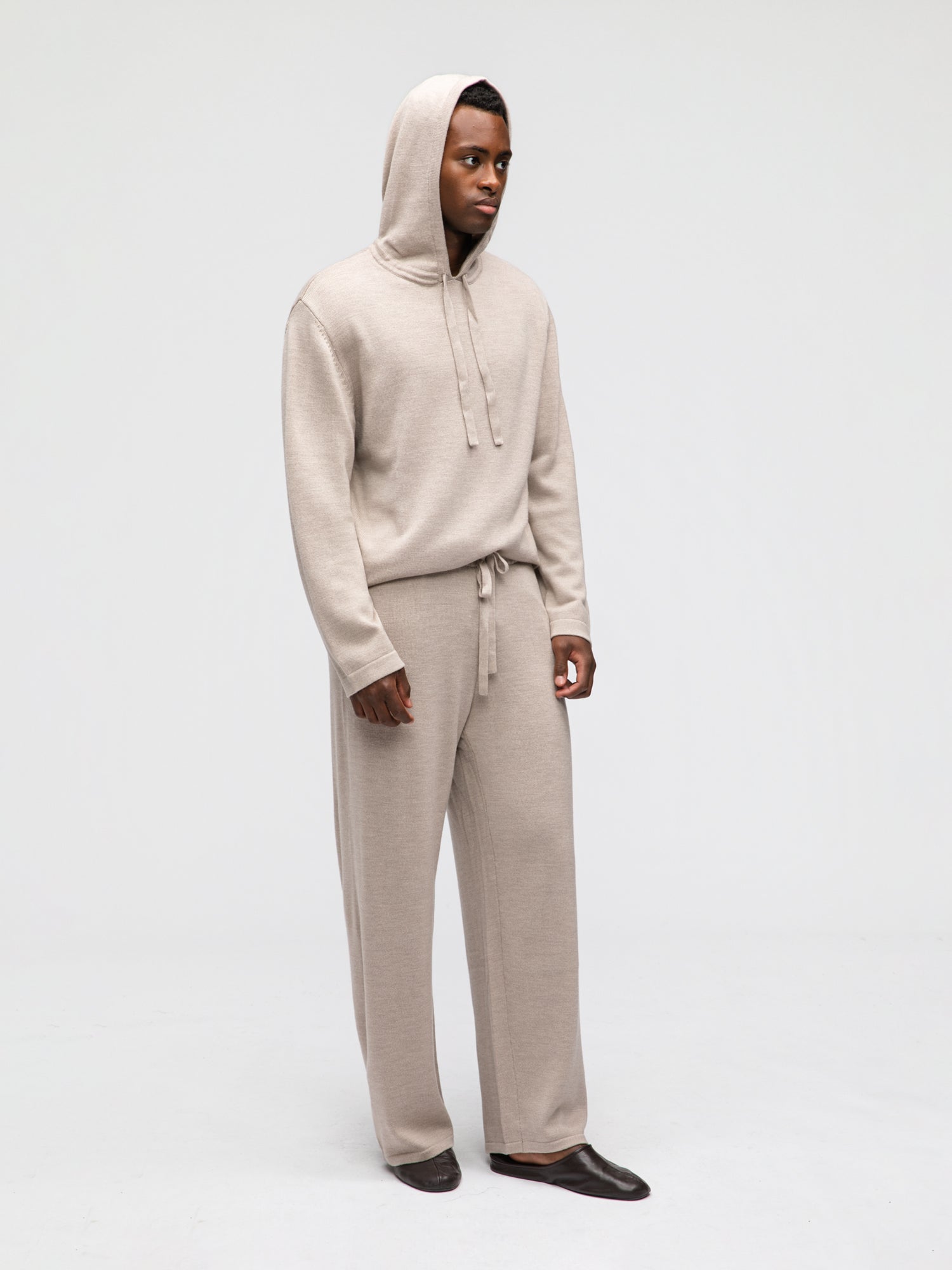 Camel Merino Wool Sweatpants - Grand Le Mar
