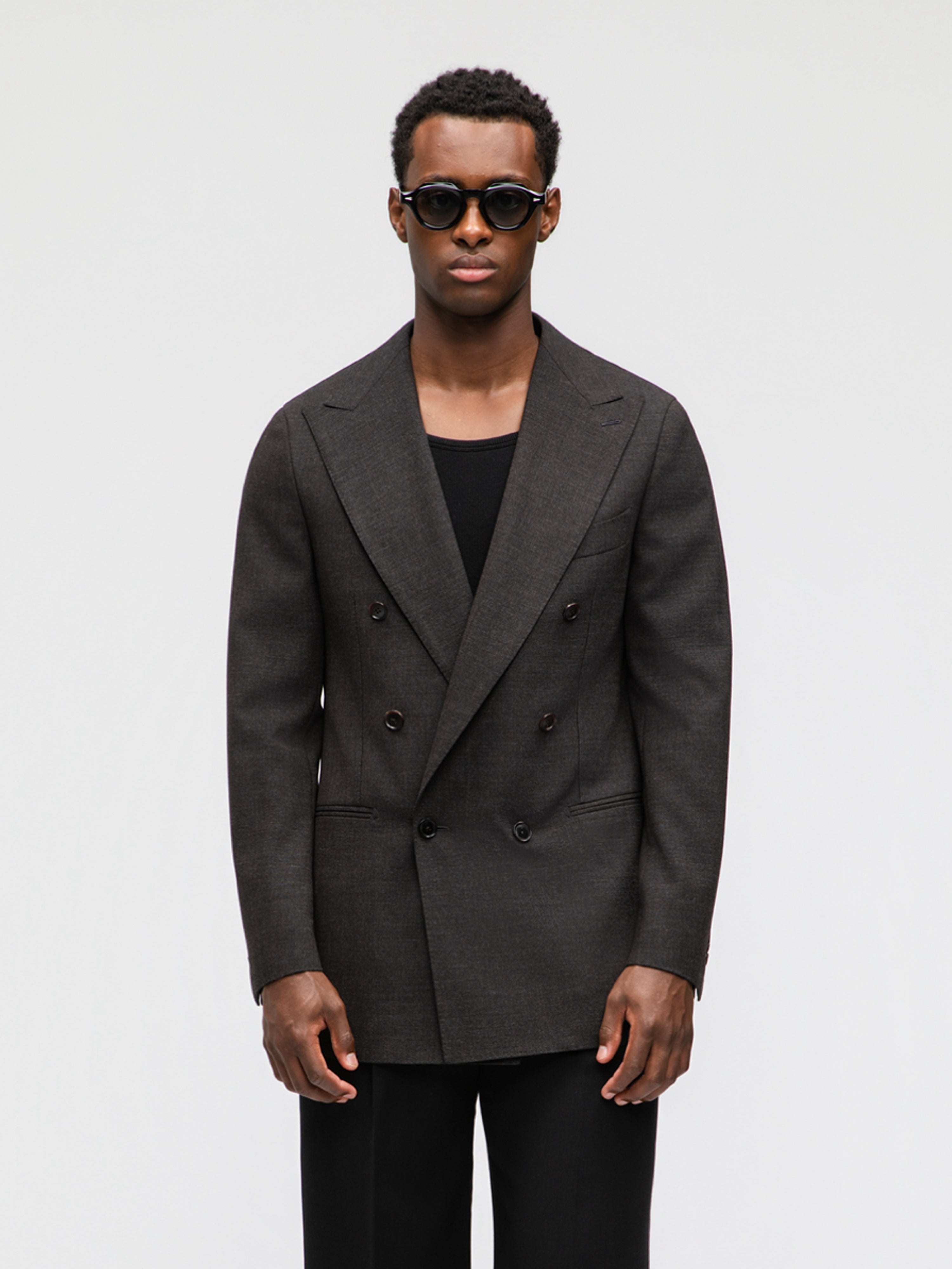 Dark Brown Heavyweight High Twist Jacket - Grand Le Mar