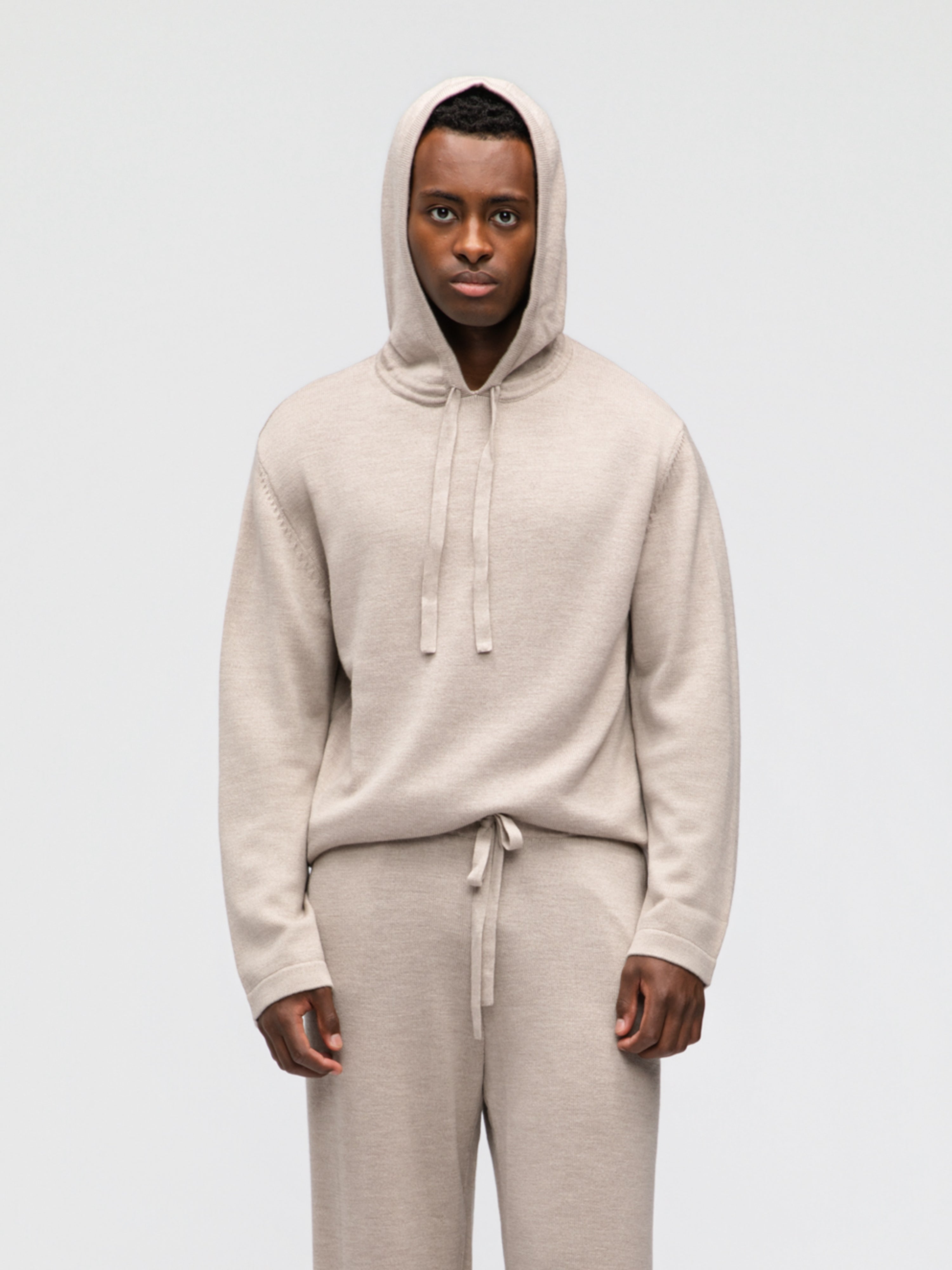 Camel Merino Wool Hoodie - Grand Le Mar