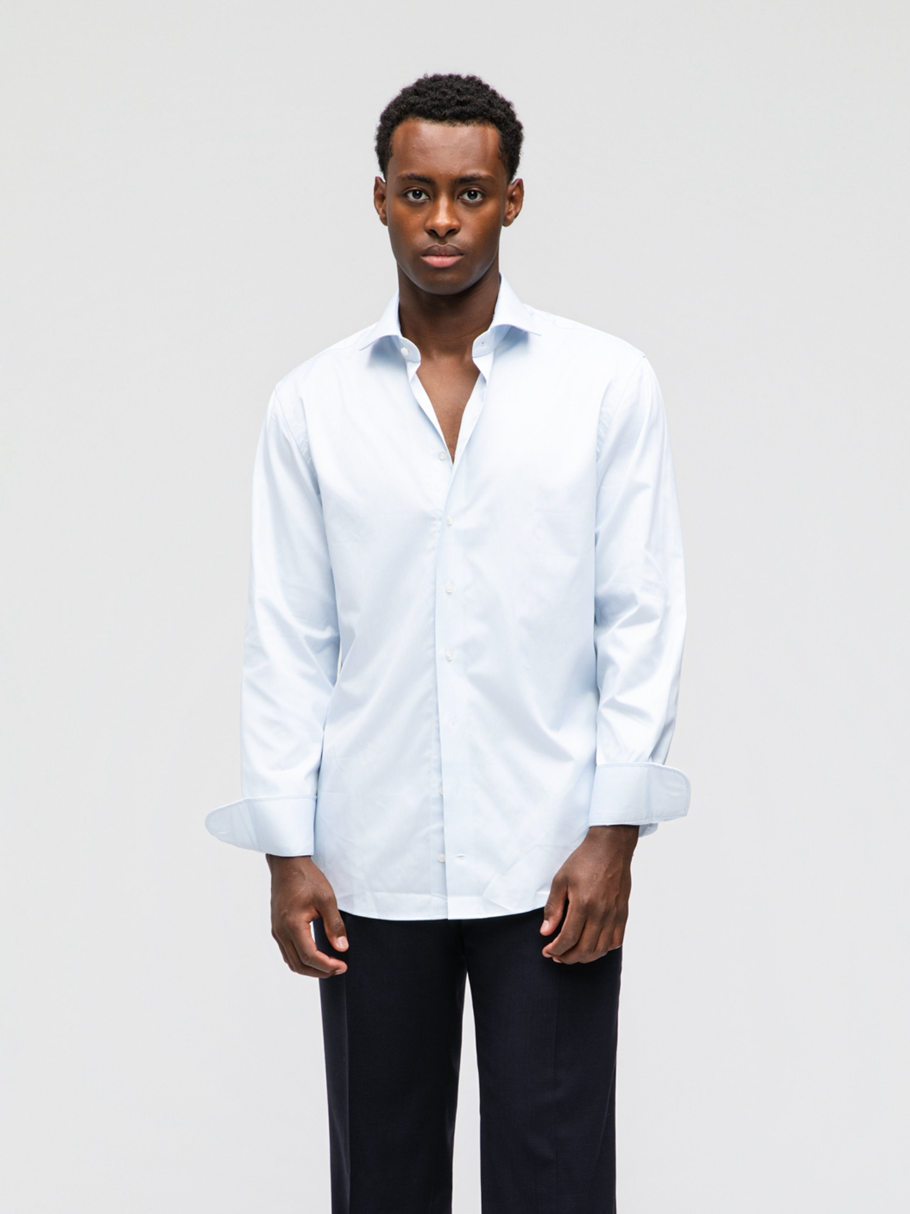 Blue Striped Oxford Shirt - Grand Le Mar