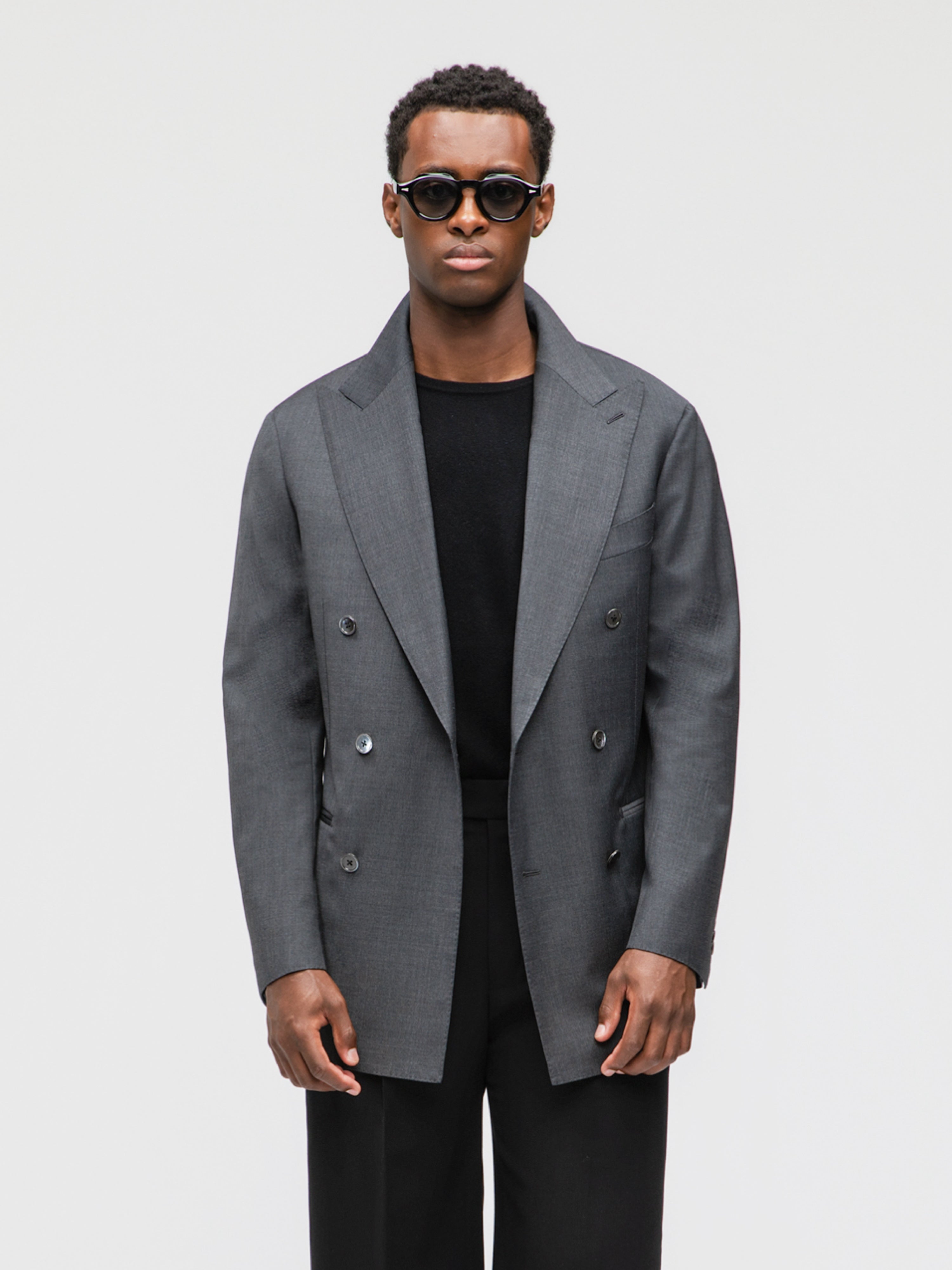 Dark Grey Wool Jacket (DB) - Grand Le Mar