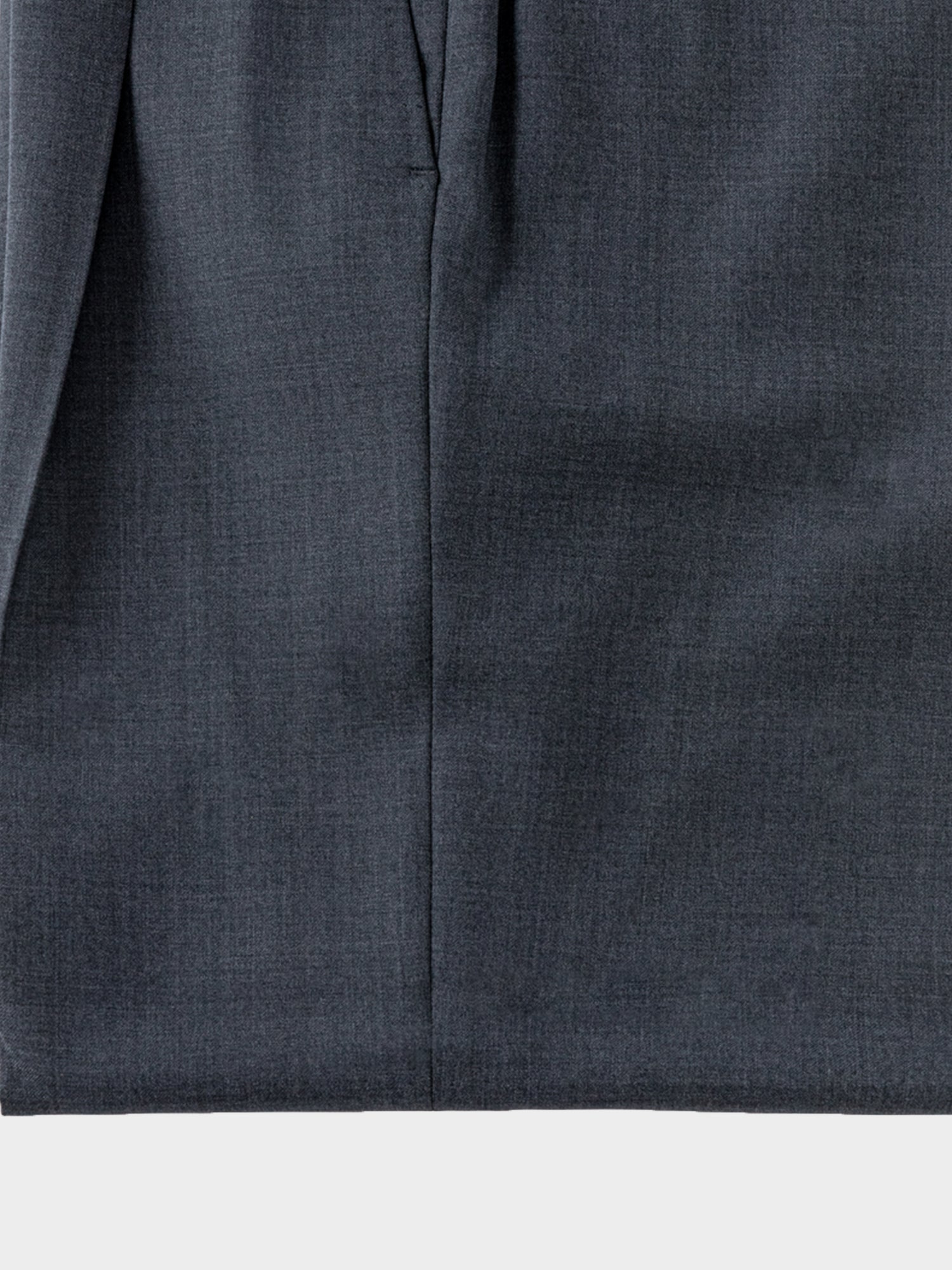 Dark Grey Wool Trousers (Wide Fit)