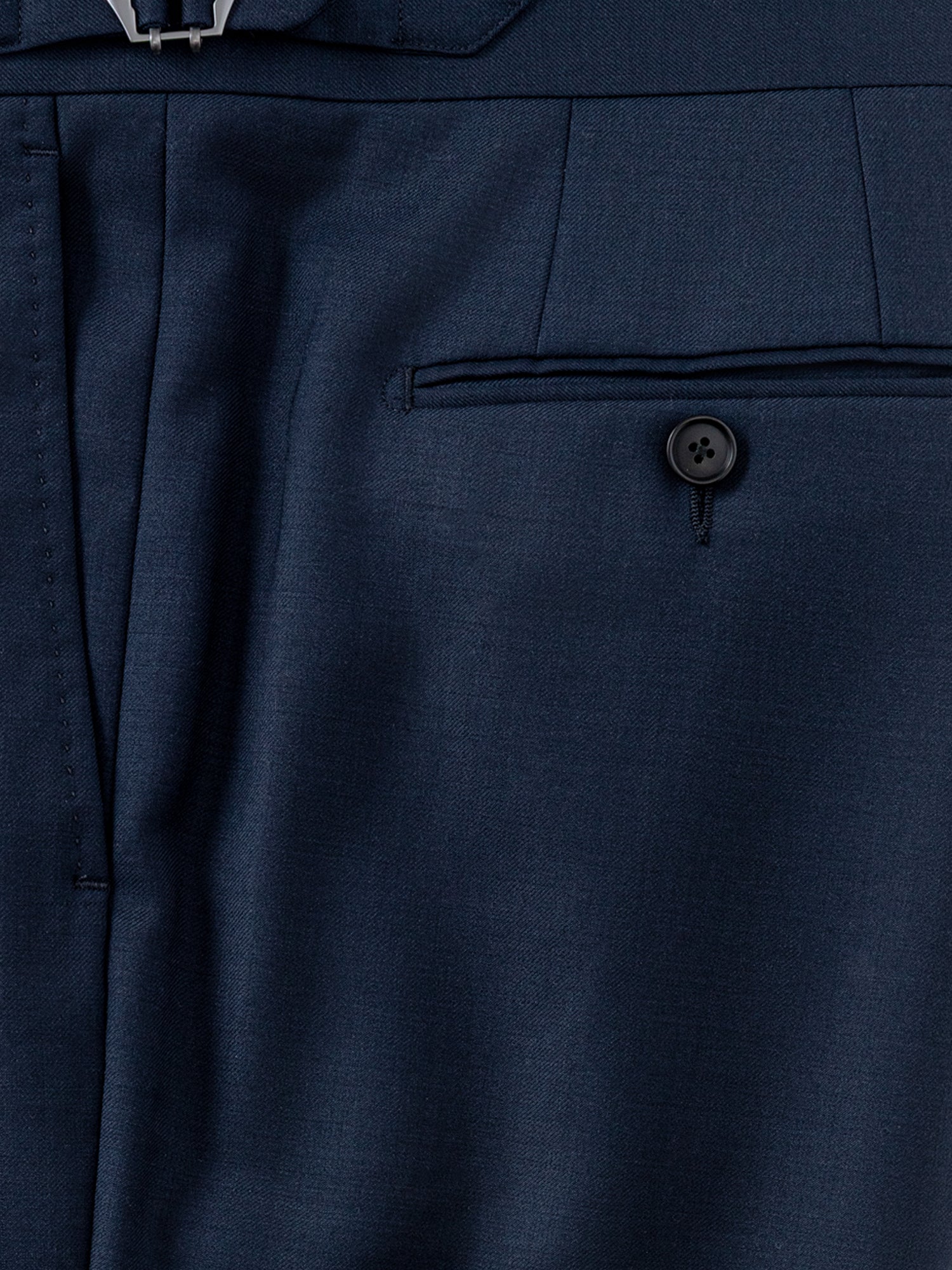 Navy Wool Trousers (Straight Fit) - Grand Le Mar