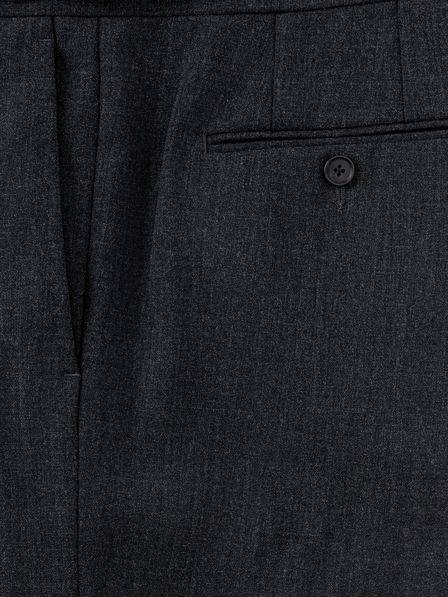 Charcoal Heavyweight High Twist Trousers (Wide Fit)
