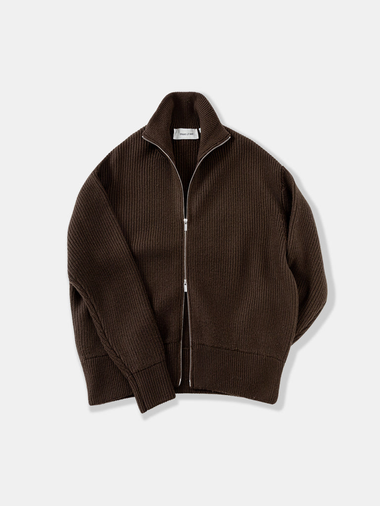 full zip motif cardigan/brown　クヌースマーフ Knuth marf full zip cardigan brown Mサイズ