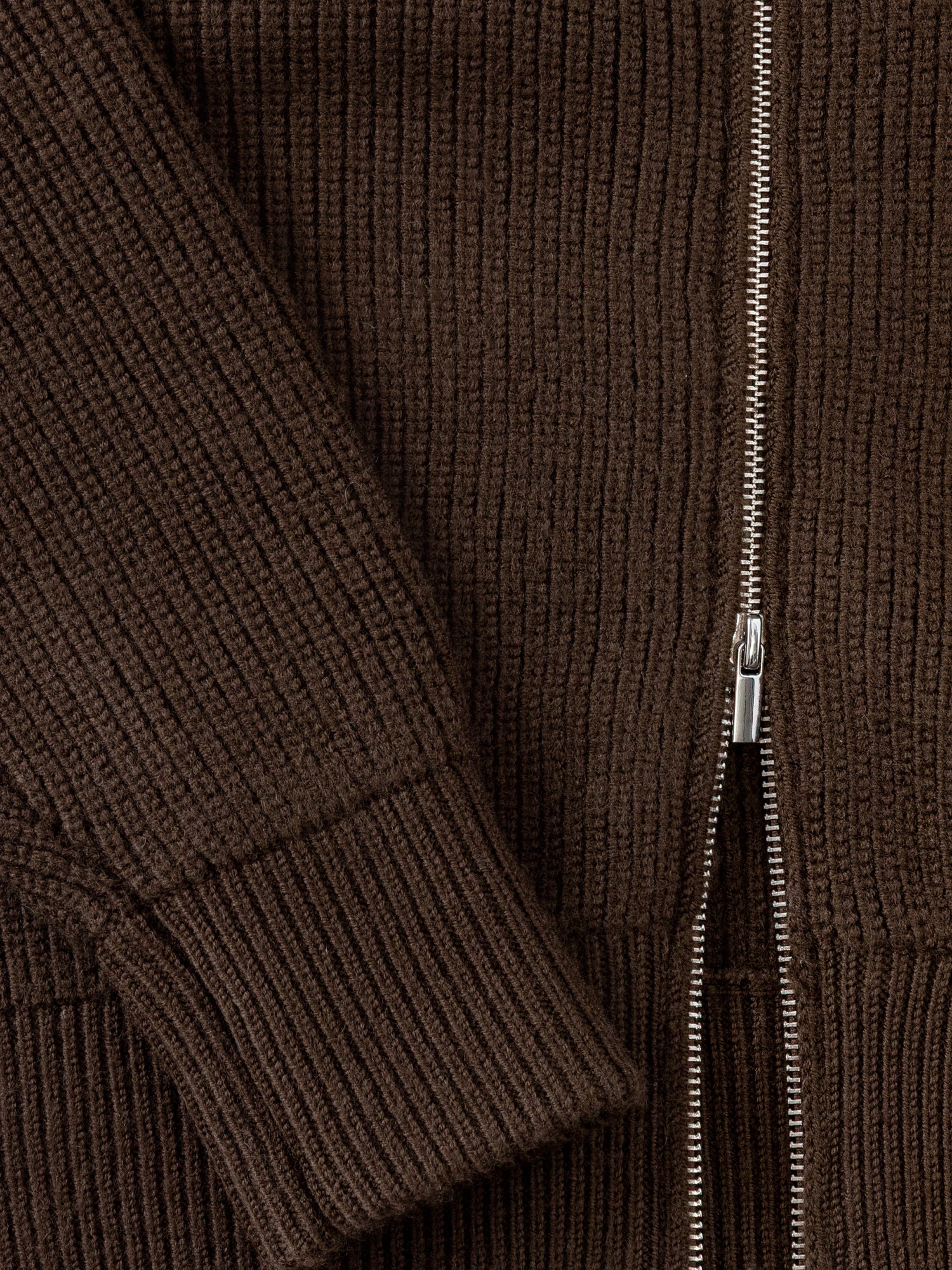 Brown Wool Full Zip - Grand Le Mar