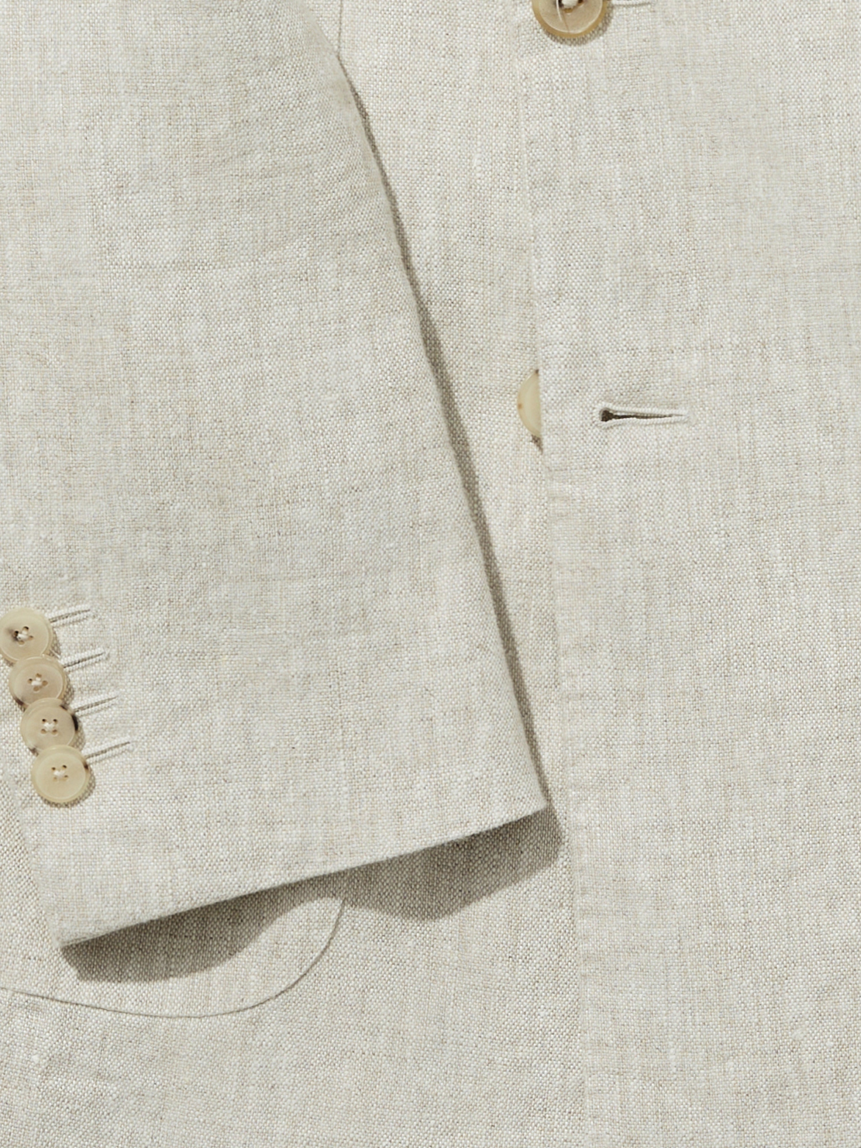 Beige Linen Jacket (DB) - Grand Le Mar