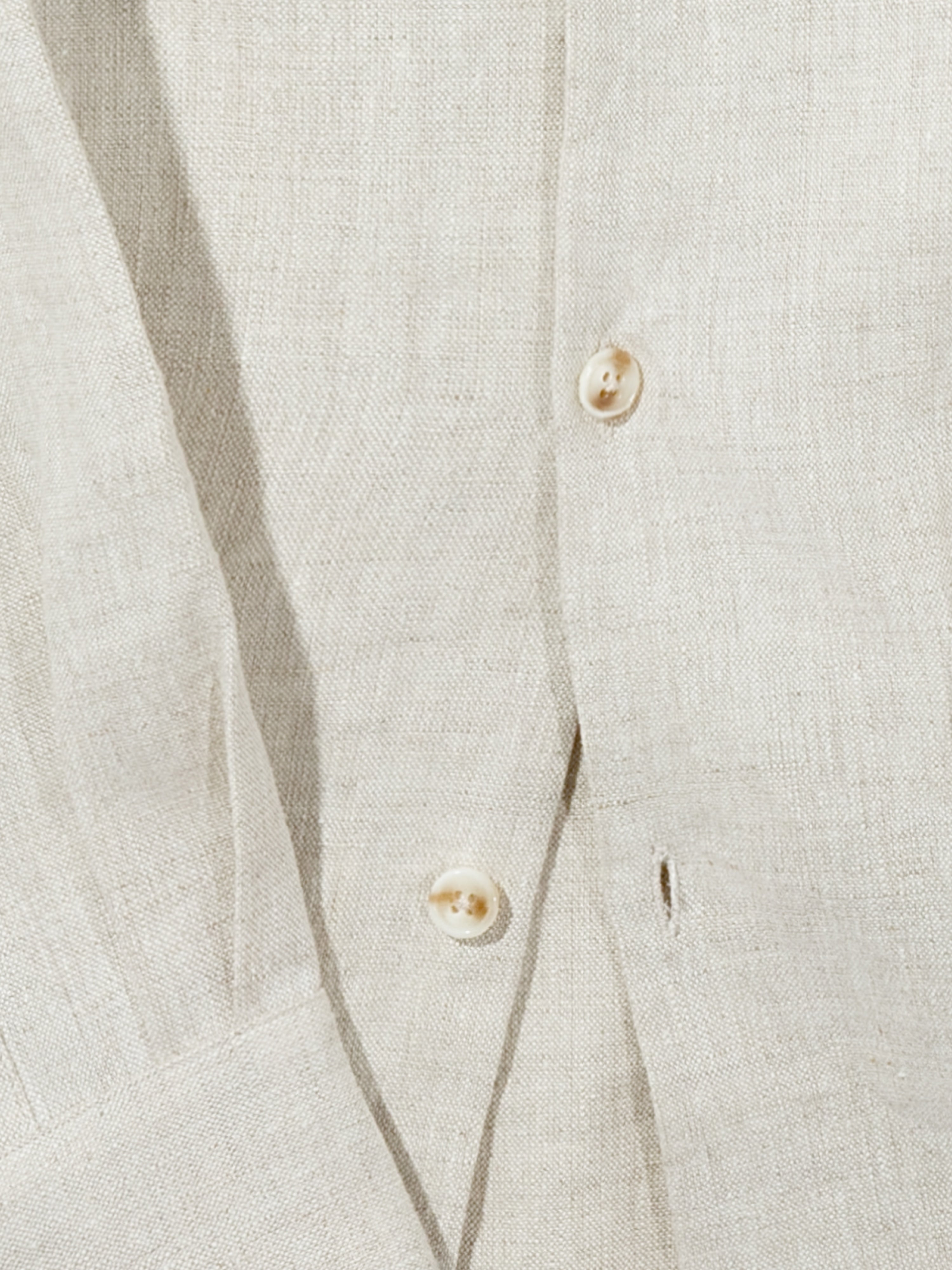Beige Linen Shirt Jacket - Grand Le Mar