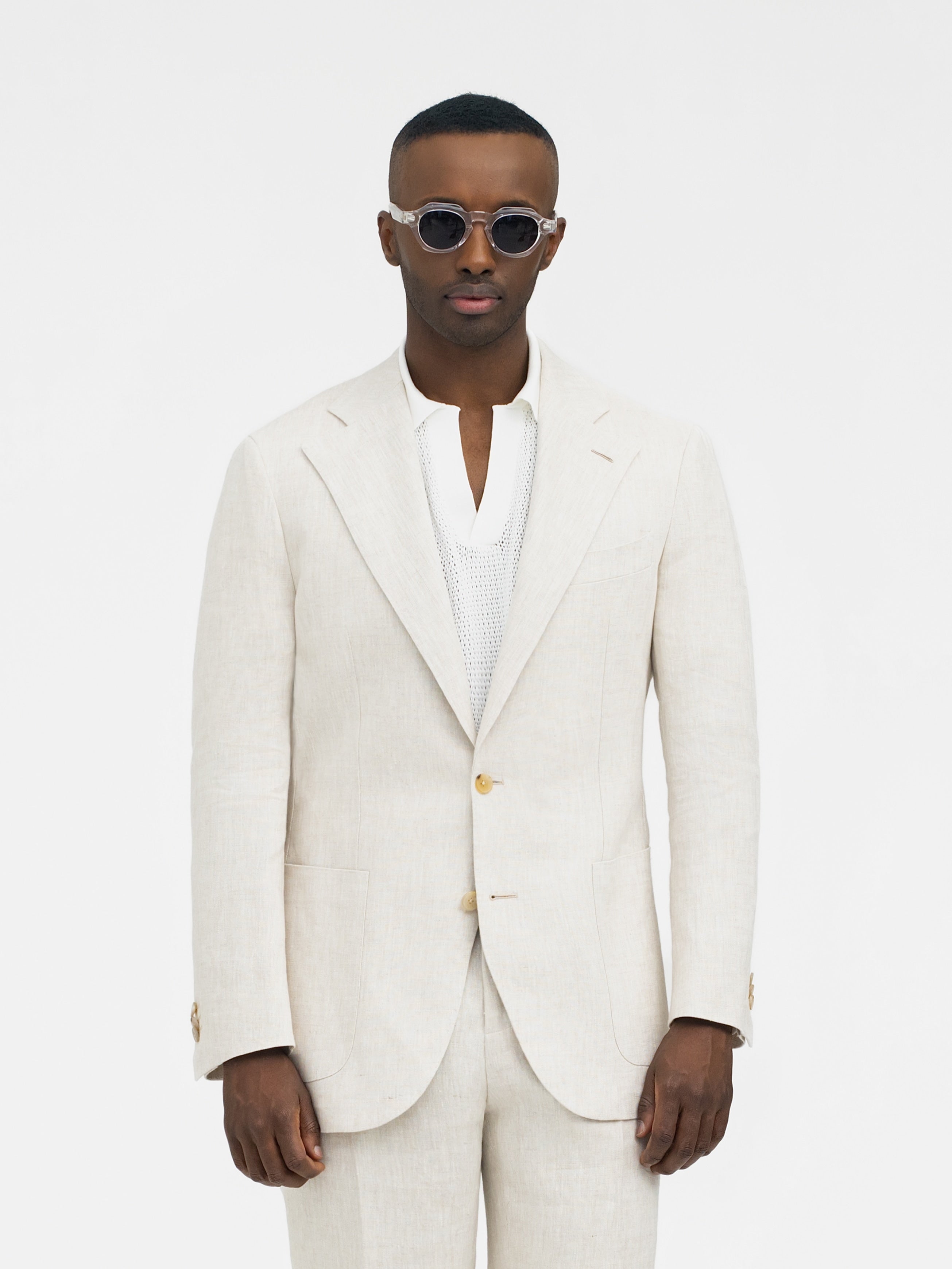Beige Linen Jacket (SB) - Grand Le Mar