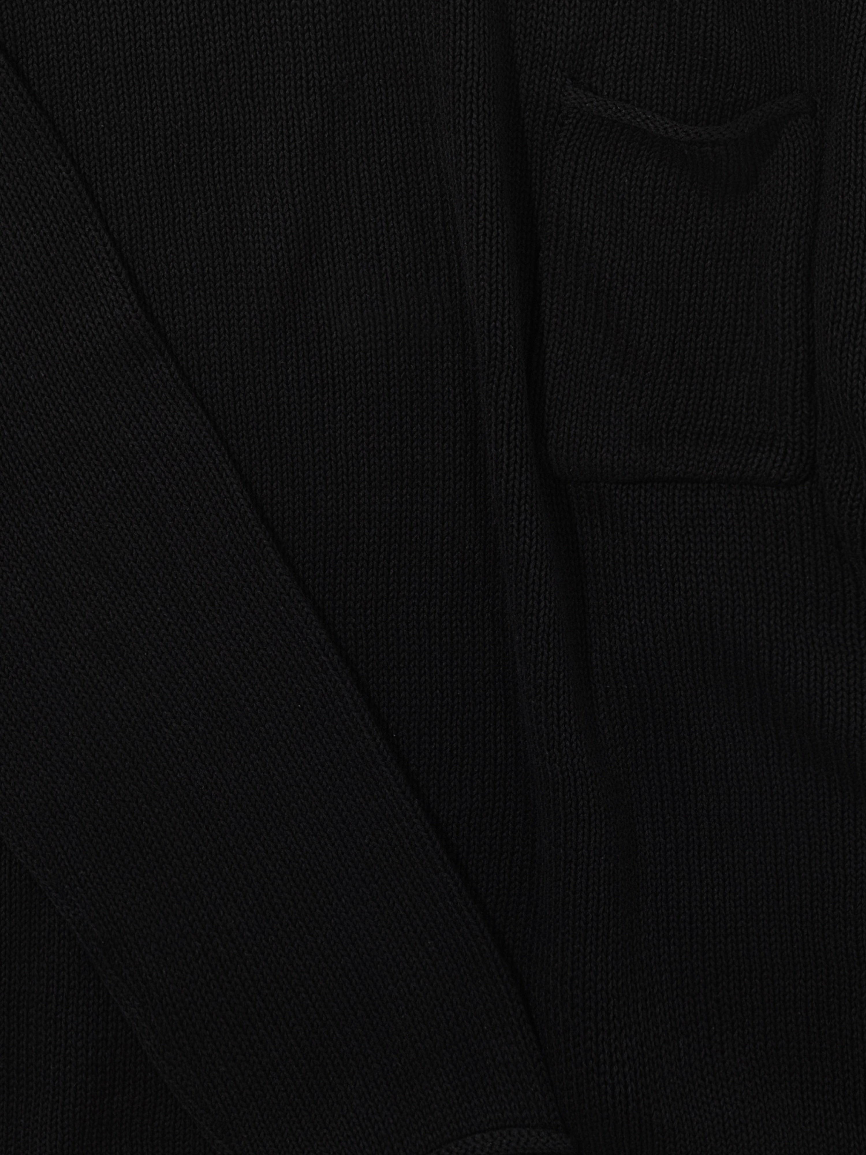 Black Cotton Linen Roll Neck - Grand Le Mar