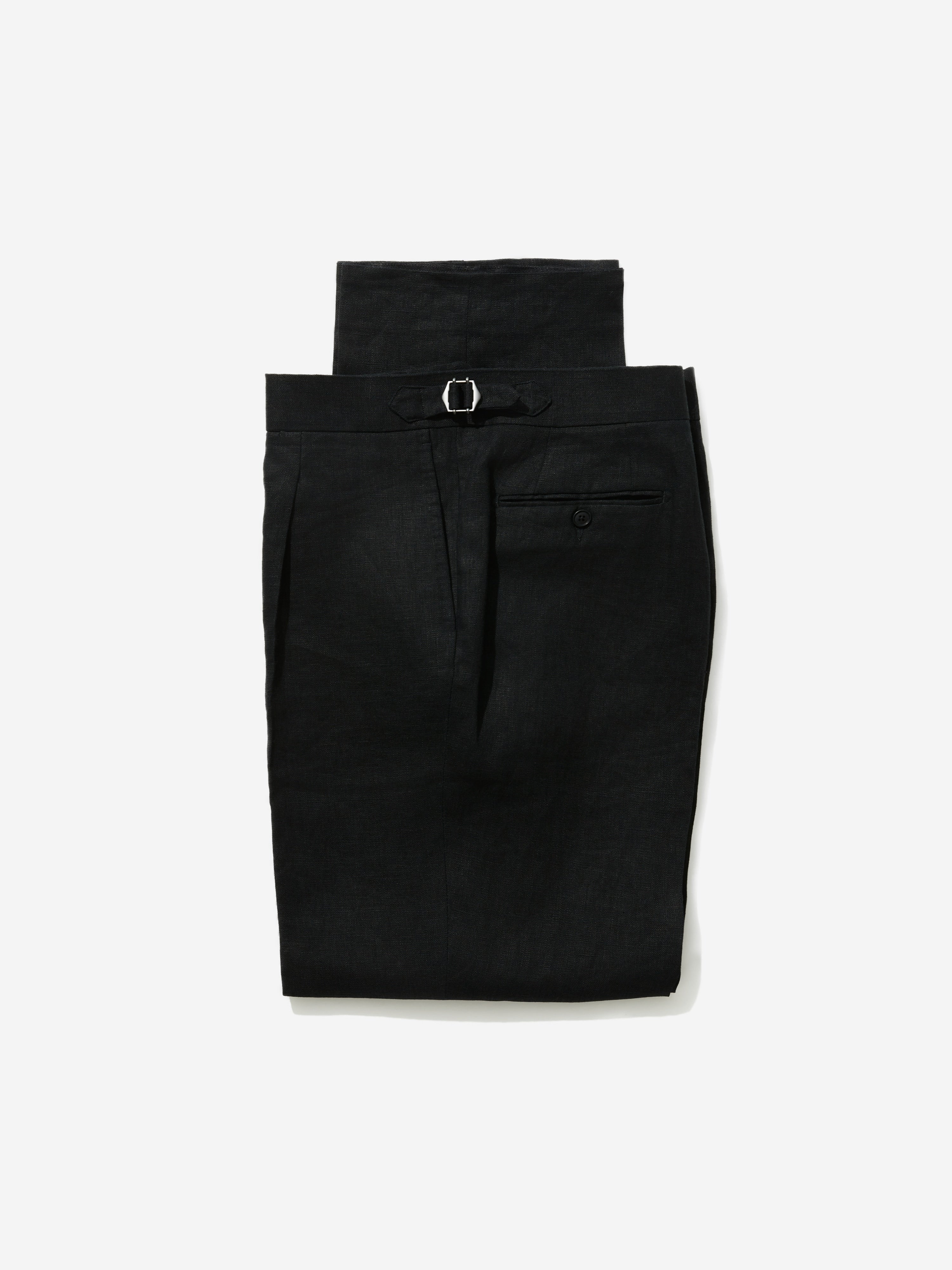 Black Linen Trousers (Wide Fit) - Grand Le Mar