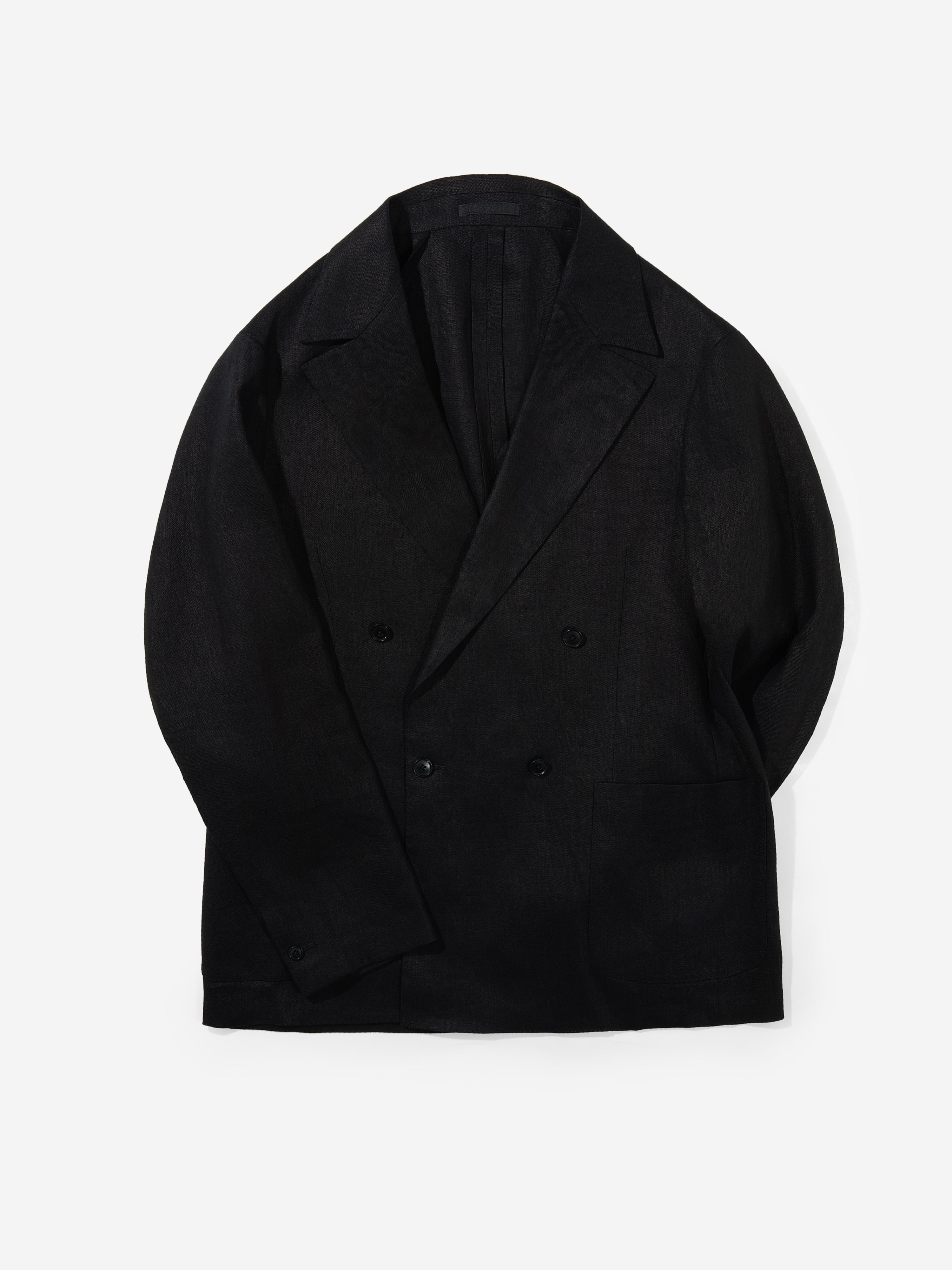 Black Linen Jacket (Casual Fit) - Grand Le Mar