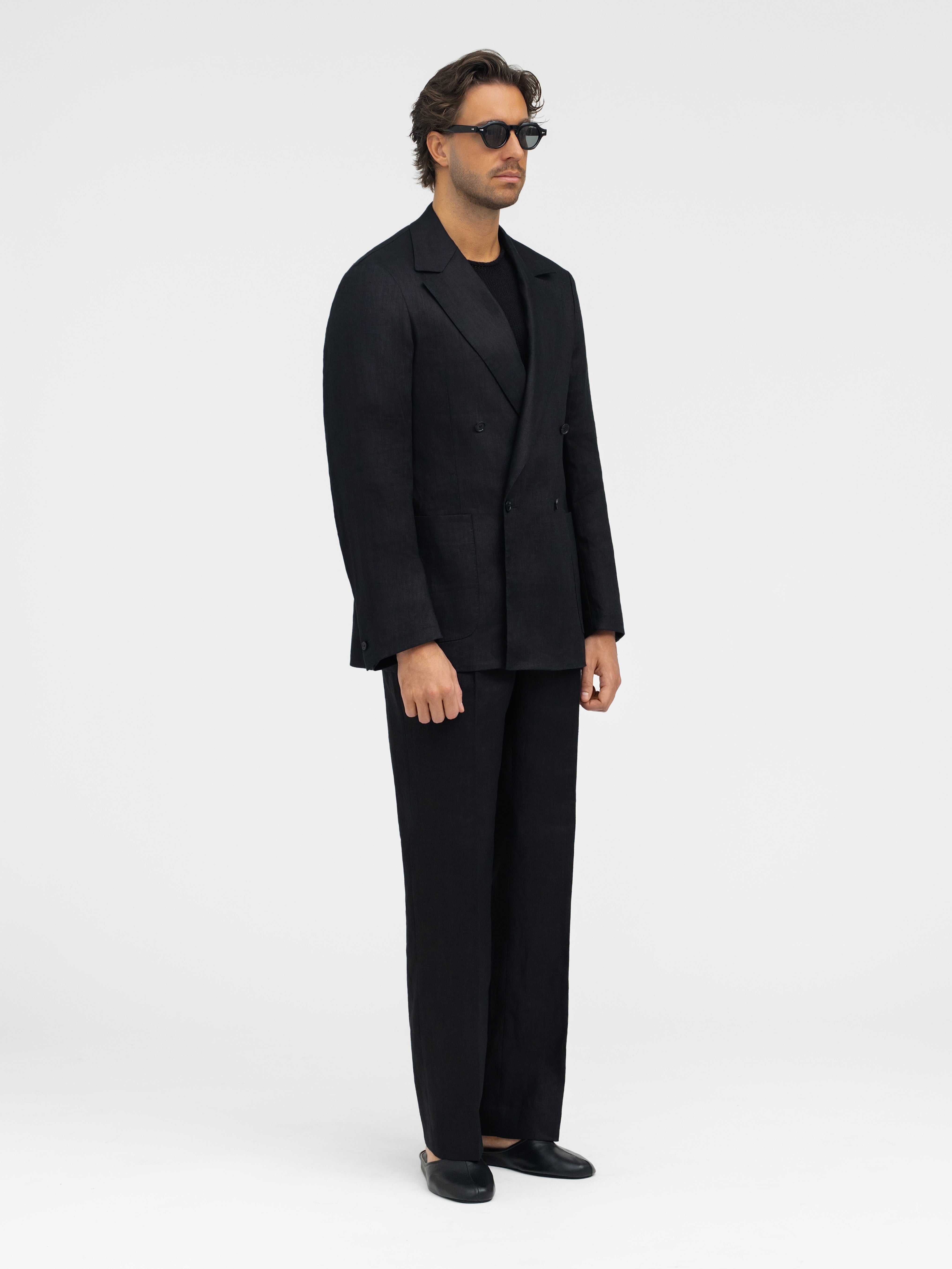 Black Linen Suit (Casual Fit) - Grand Le Mar