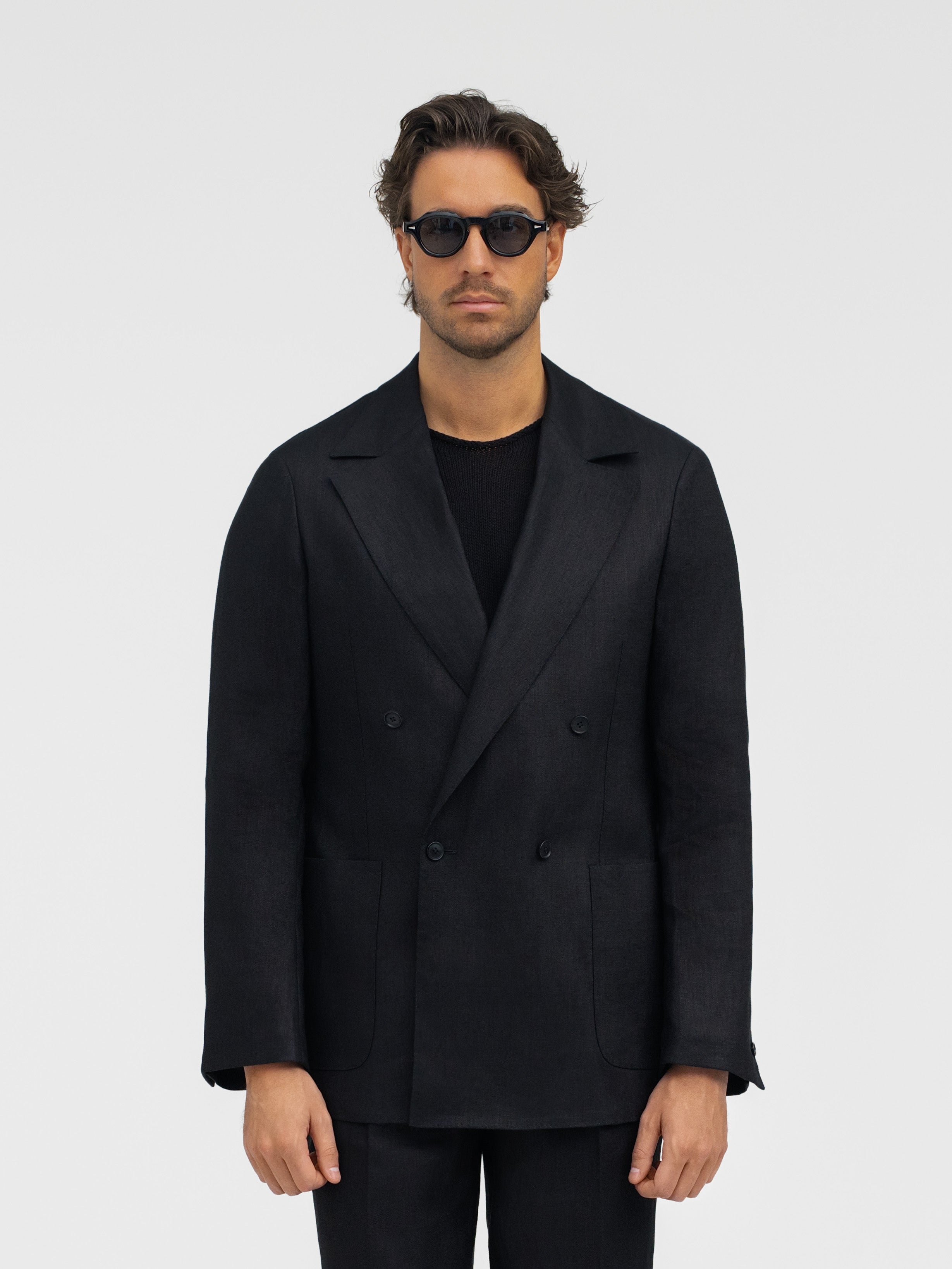 Black Linen Suit (Casual Fit) - Grand Le Mar