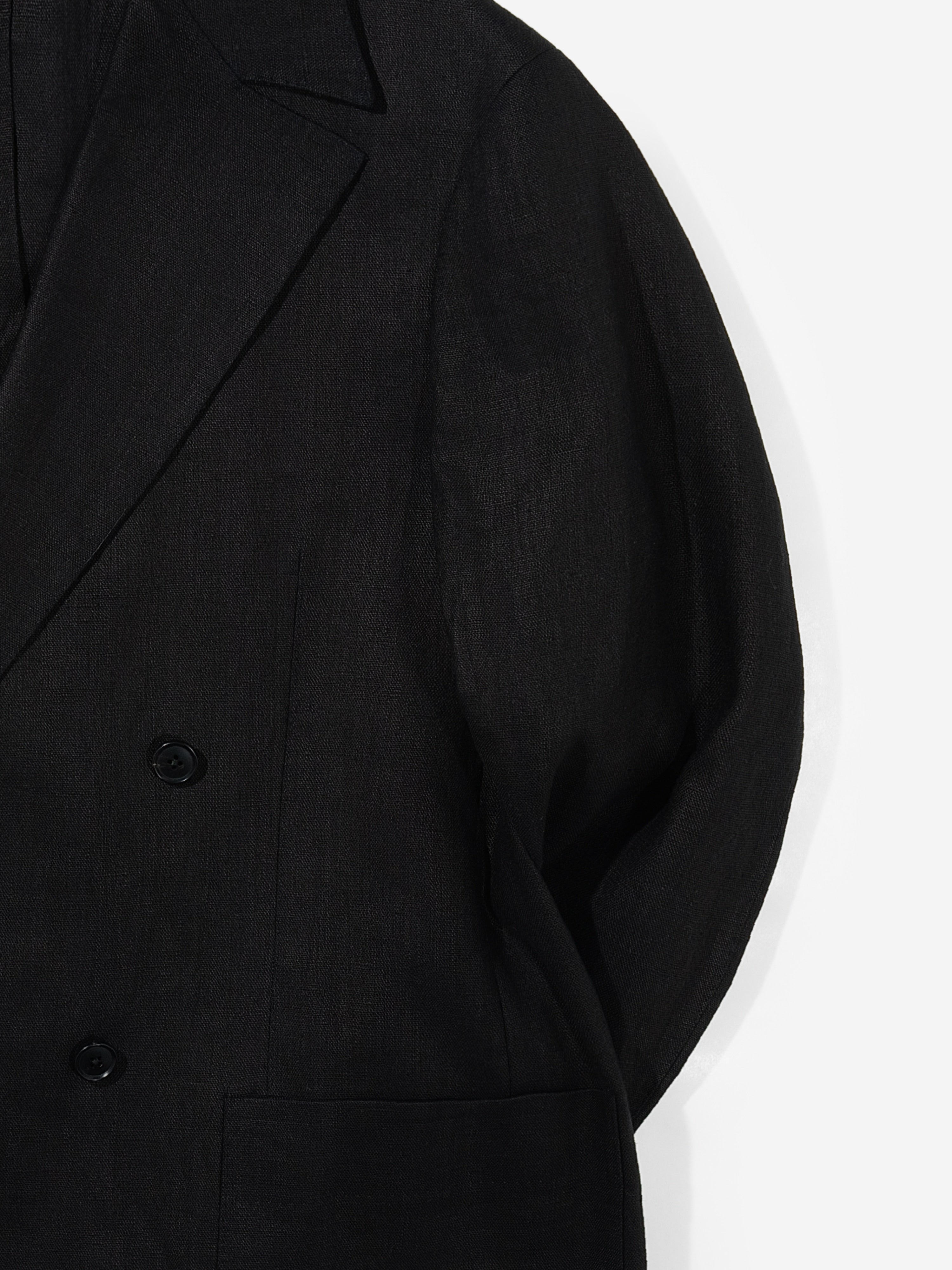 Black Linen Jacket (Casual Fit) - Grand Le Mar