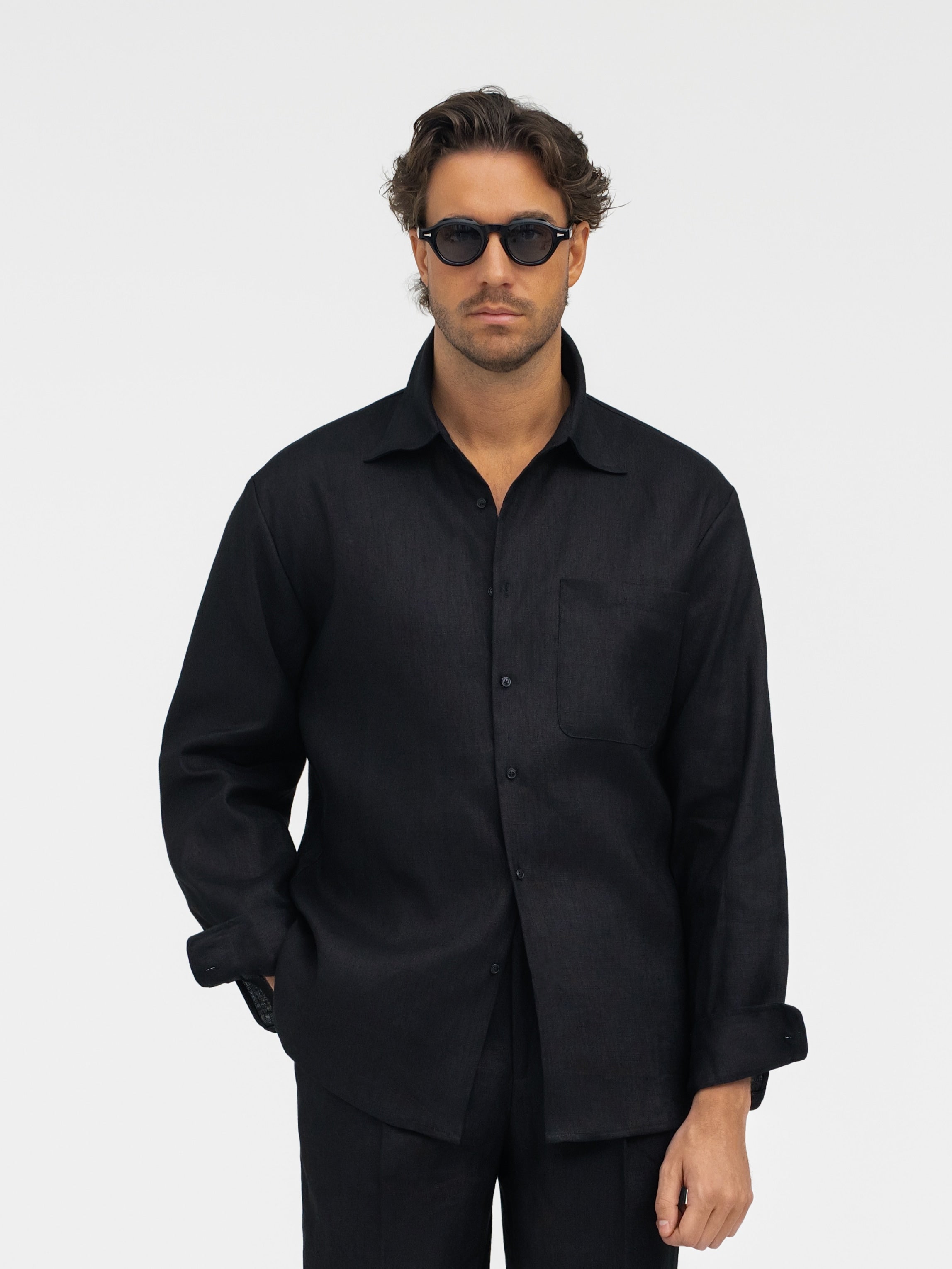 Black Linen Shirt - Grand Le Mar
