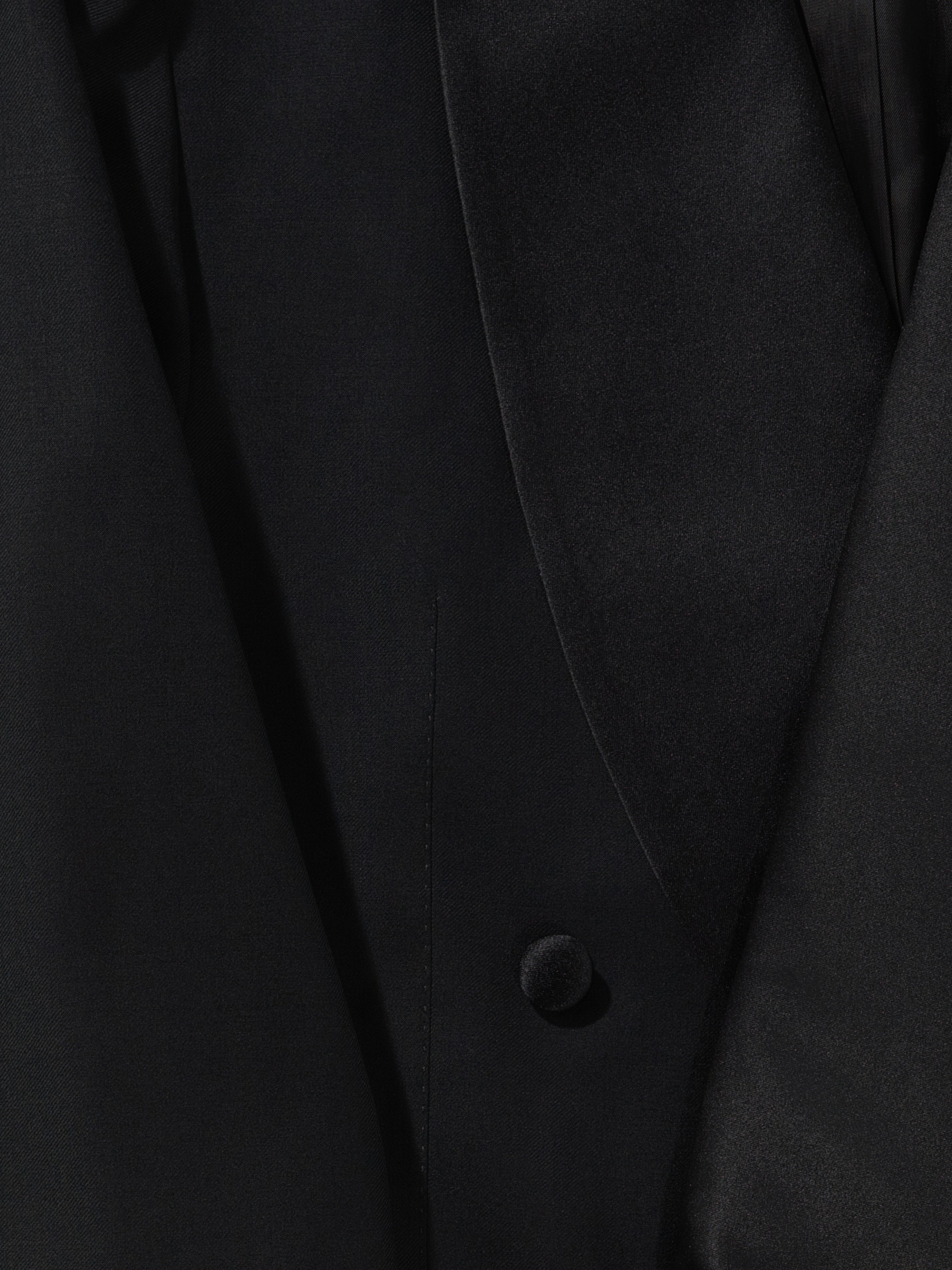 Black Wool Tuxedo Jacket (DB Shawl) - Grand Le Mar