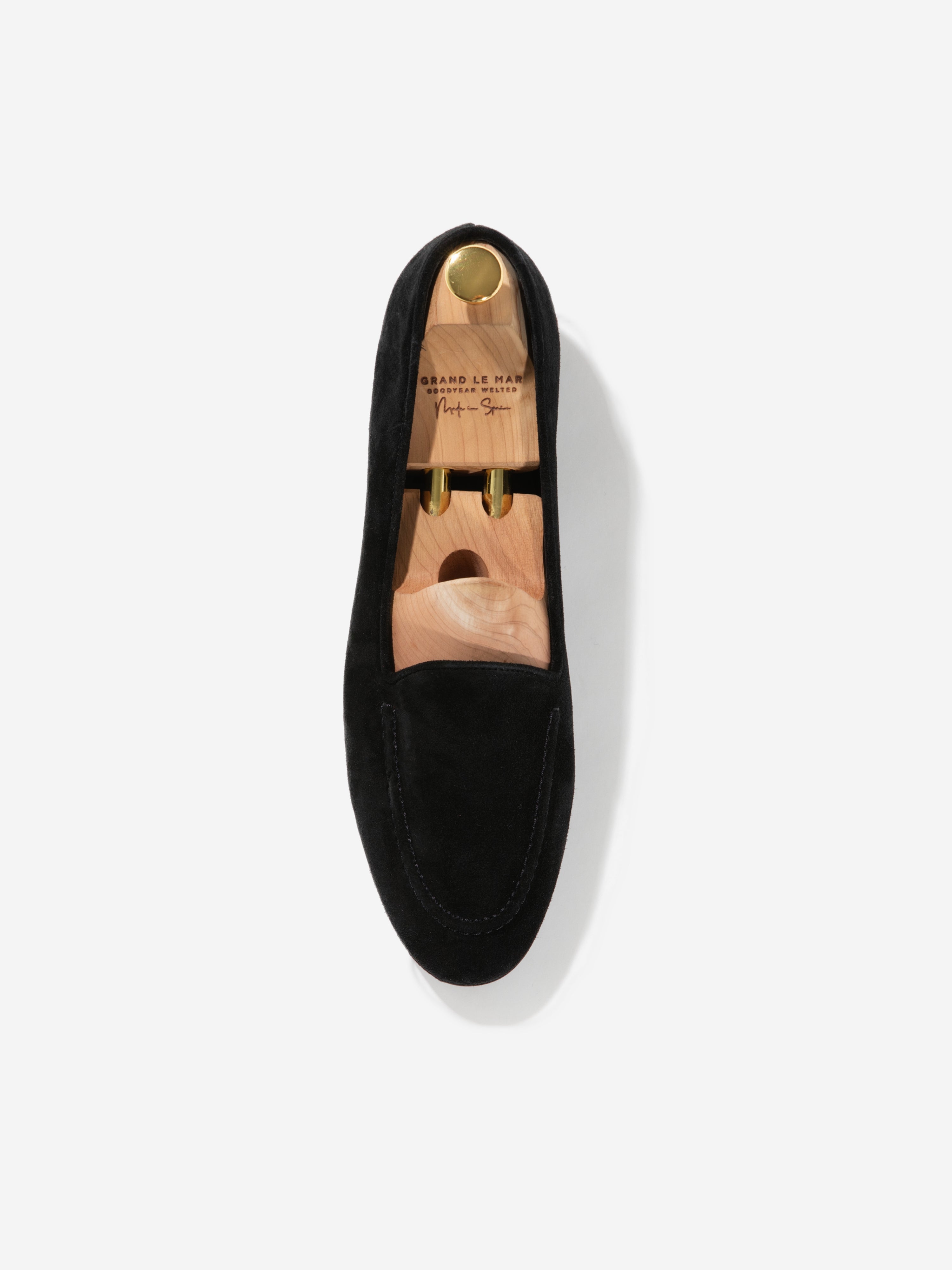 Black Suede Belgian Loafers - Grand Le Mar