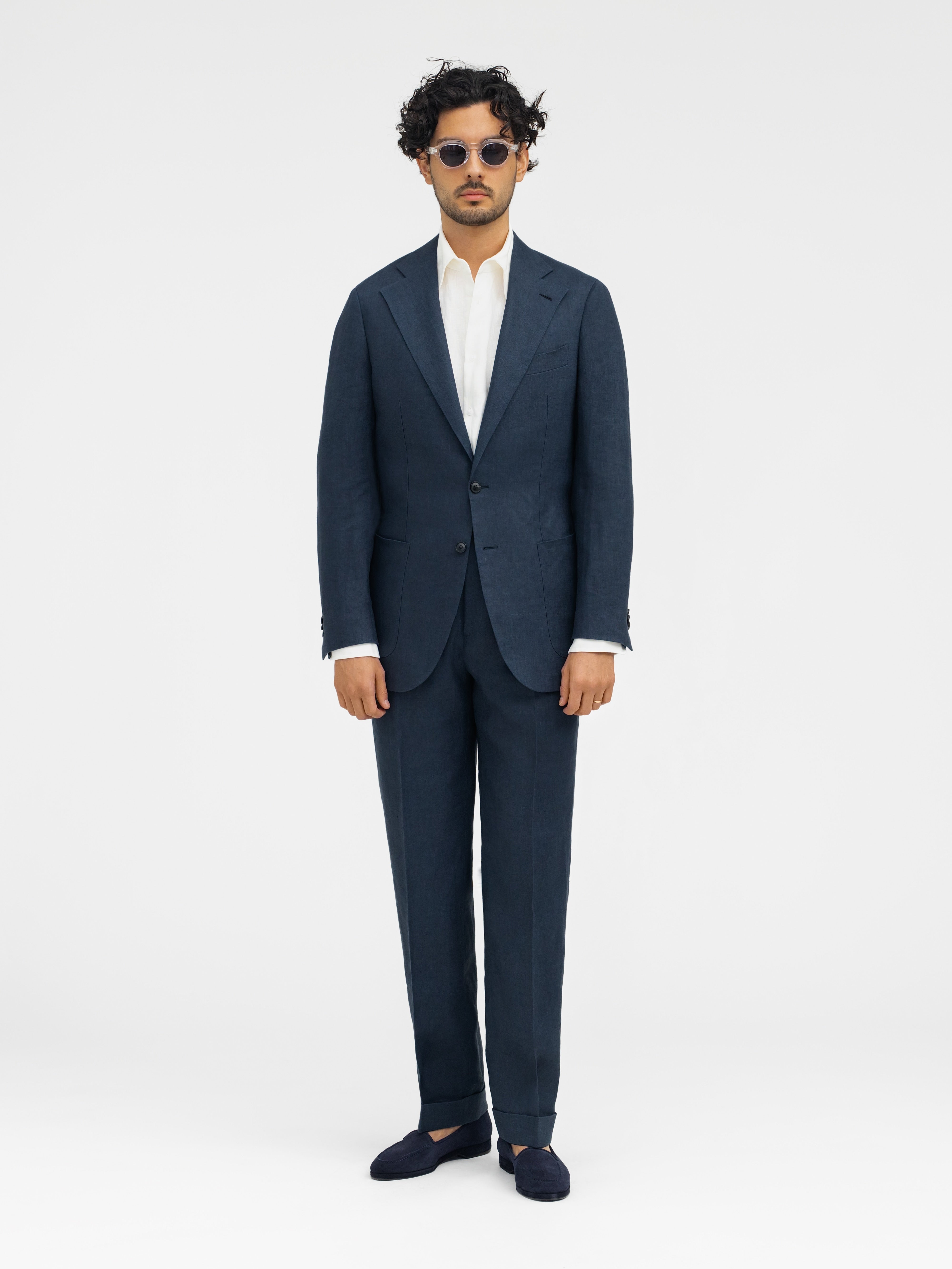 Navy Linen Suit (SB) - Grand Le Mar