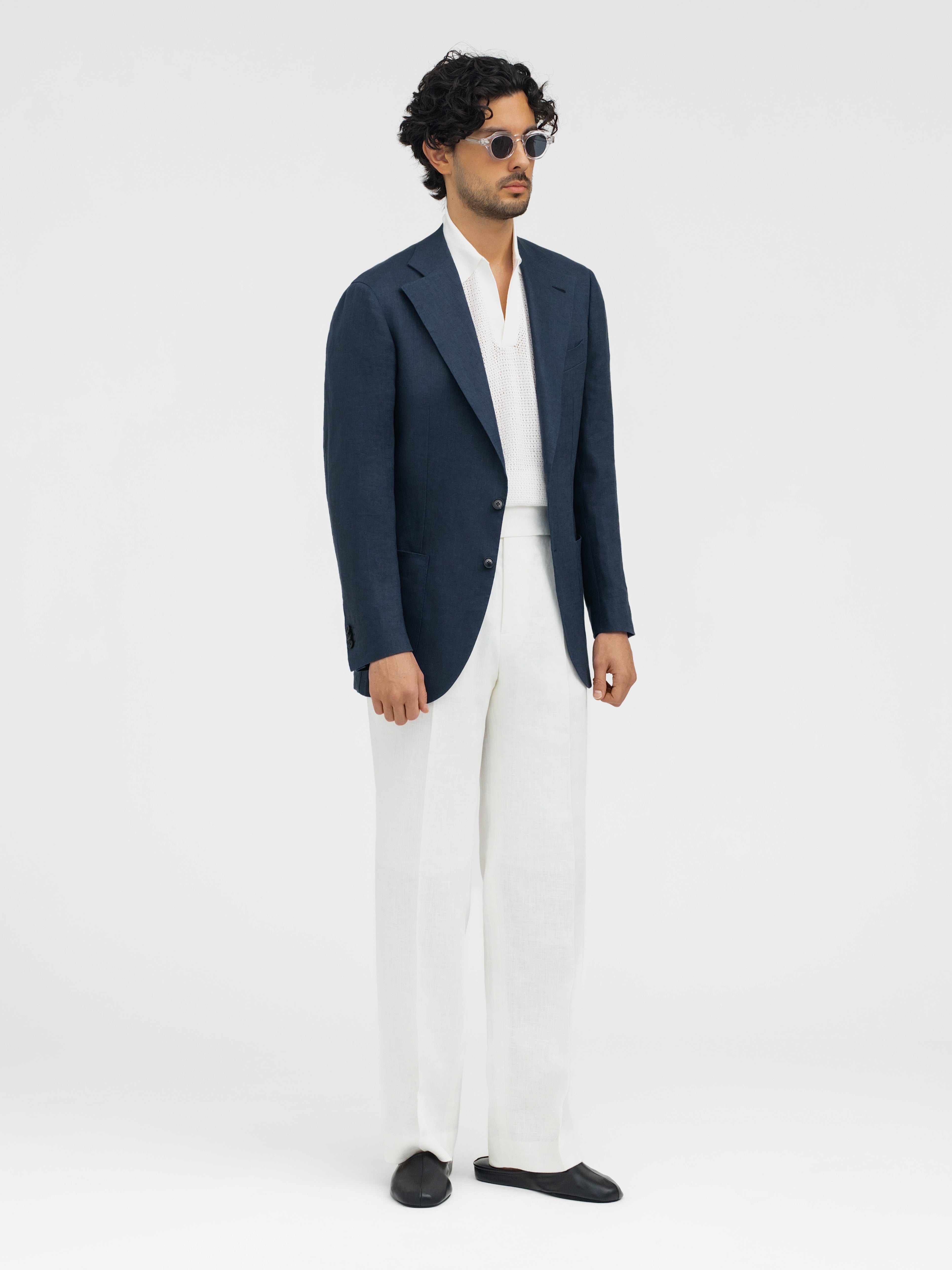 Navy Linen Jacket (SB) - Grand Le Mar