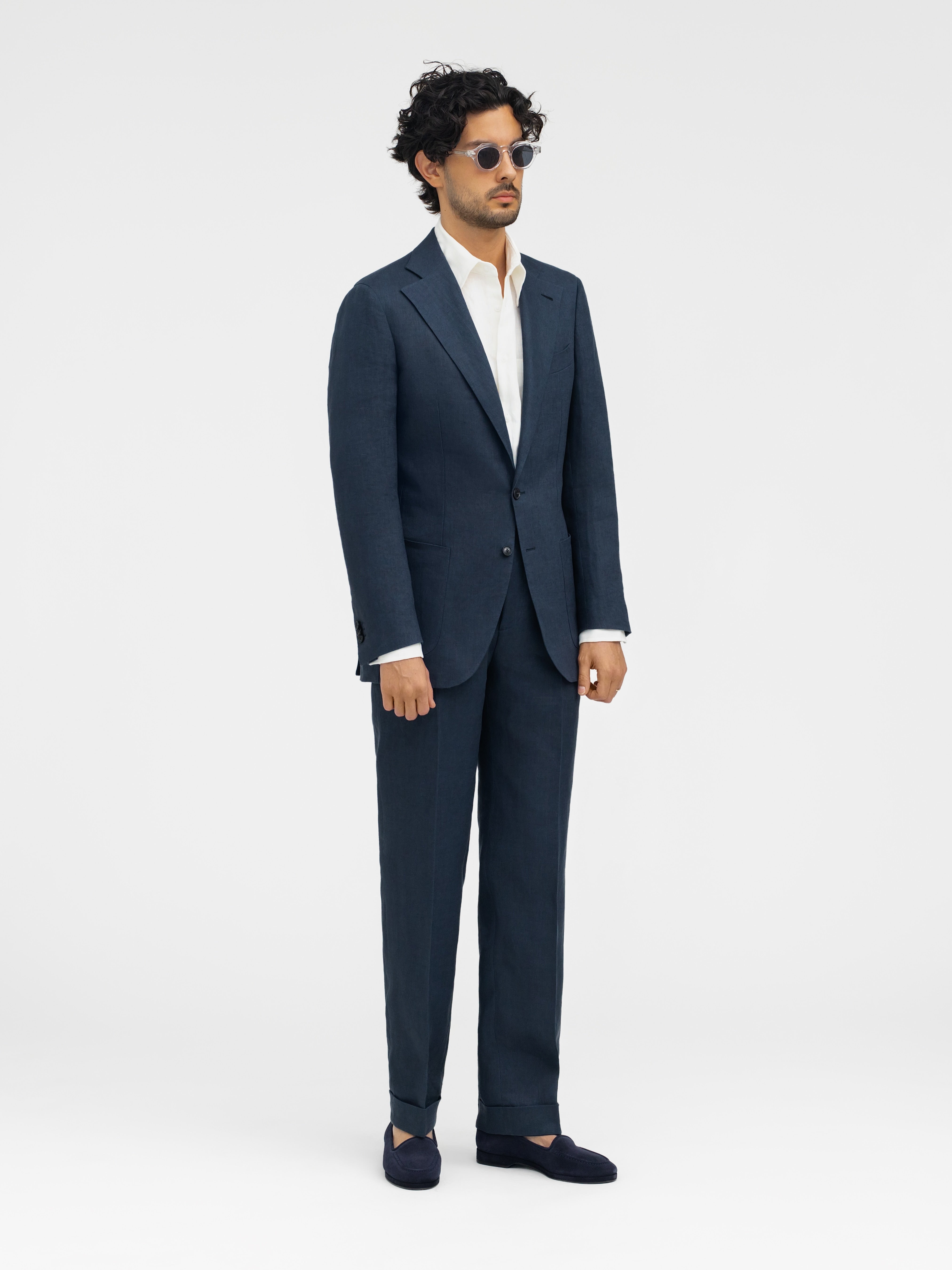 Navy Linen Suit (SB) - Grand Le Mar