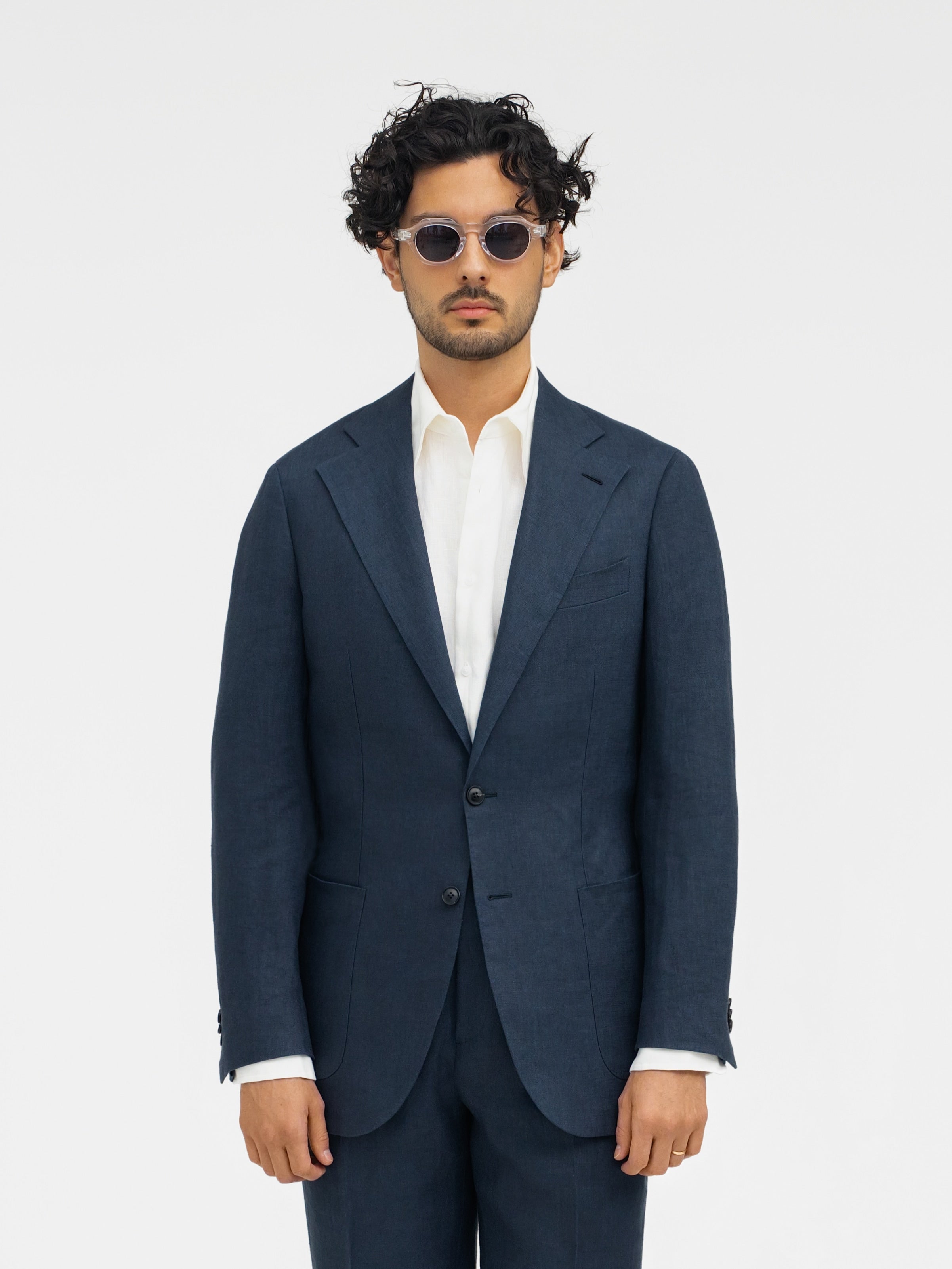 Navy Linen Suit (SB) - Grand Le Mar