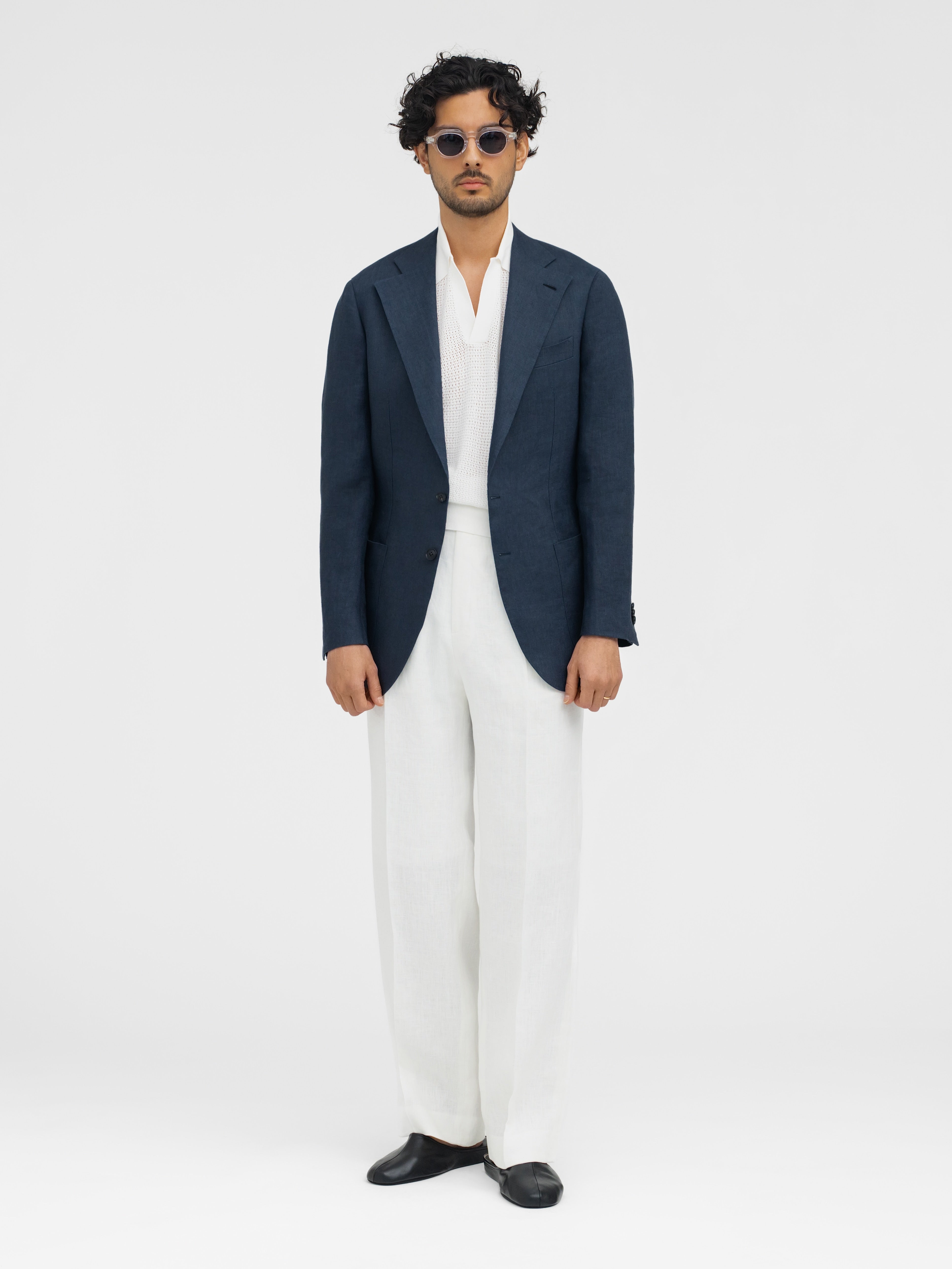 Navy Linen Jacket (SB) - Grand Le Mar