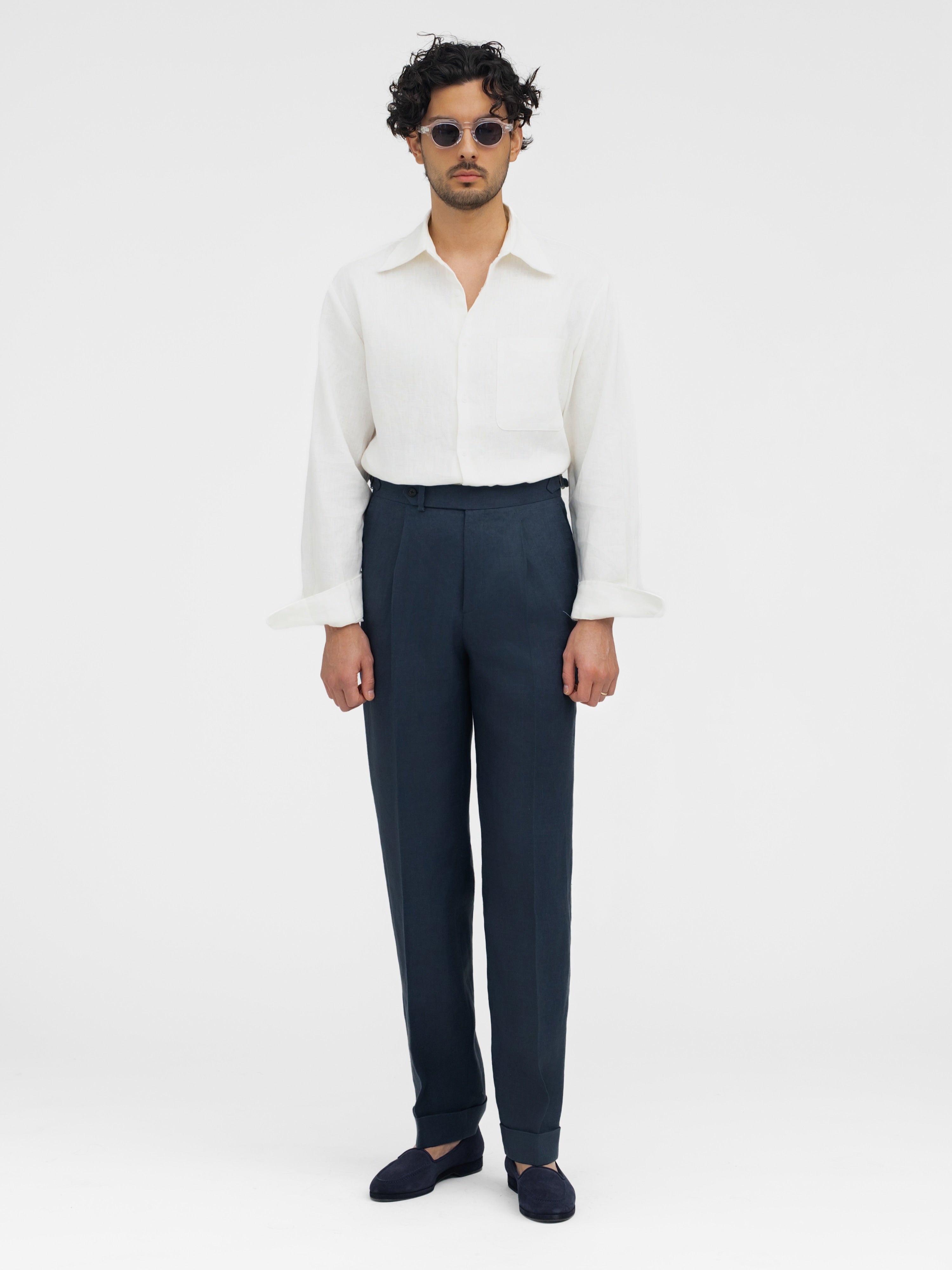 Navy Linen Suit (SB) - Grand Le Mar