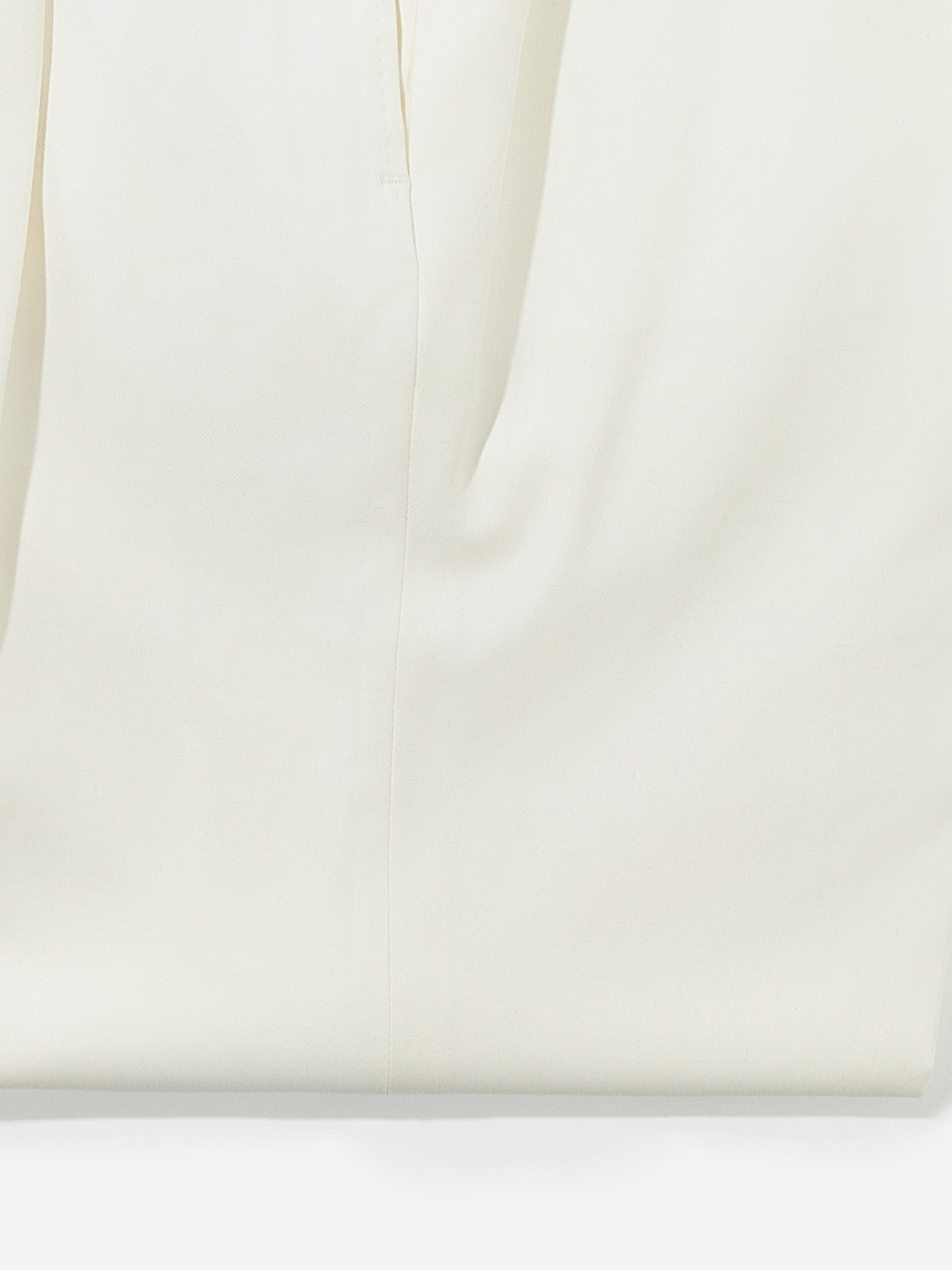 Bone White Wool Trousers (Wide Fit) - Grand Le Mar