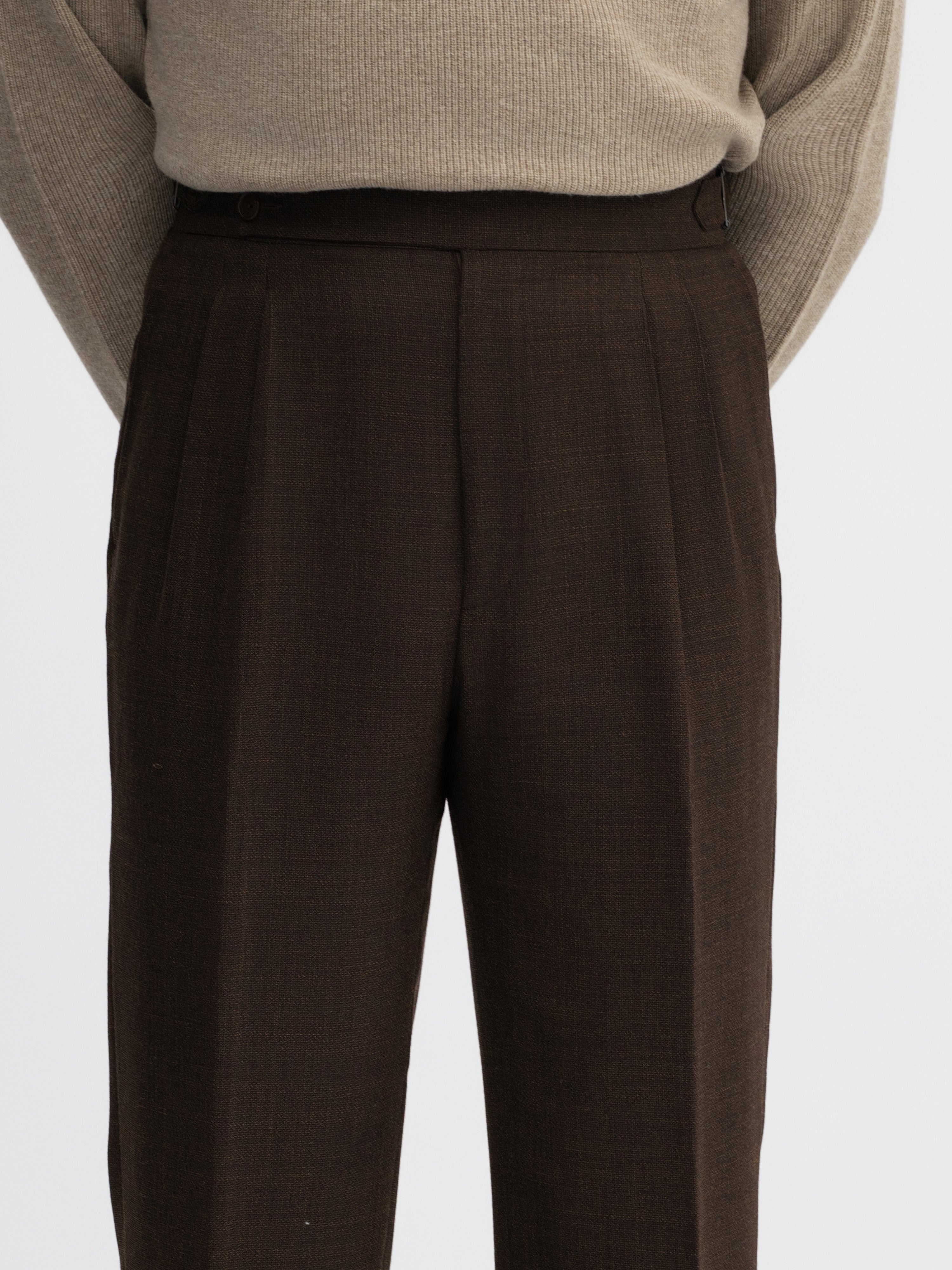 Brown Hopsack Suit - Grand Le Mar