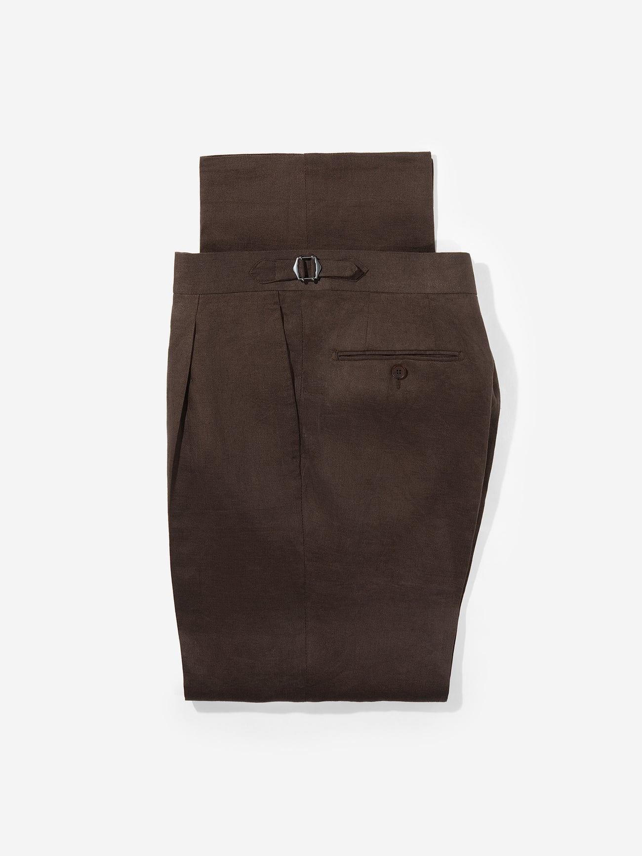 Brown Linen Trousers (Wide Fit) - Grand Le Mar