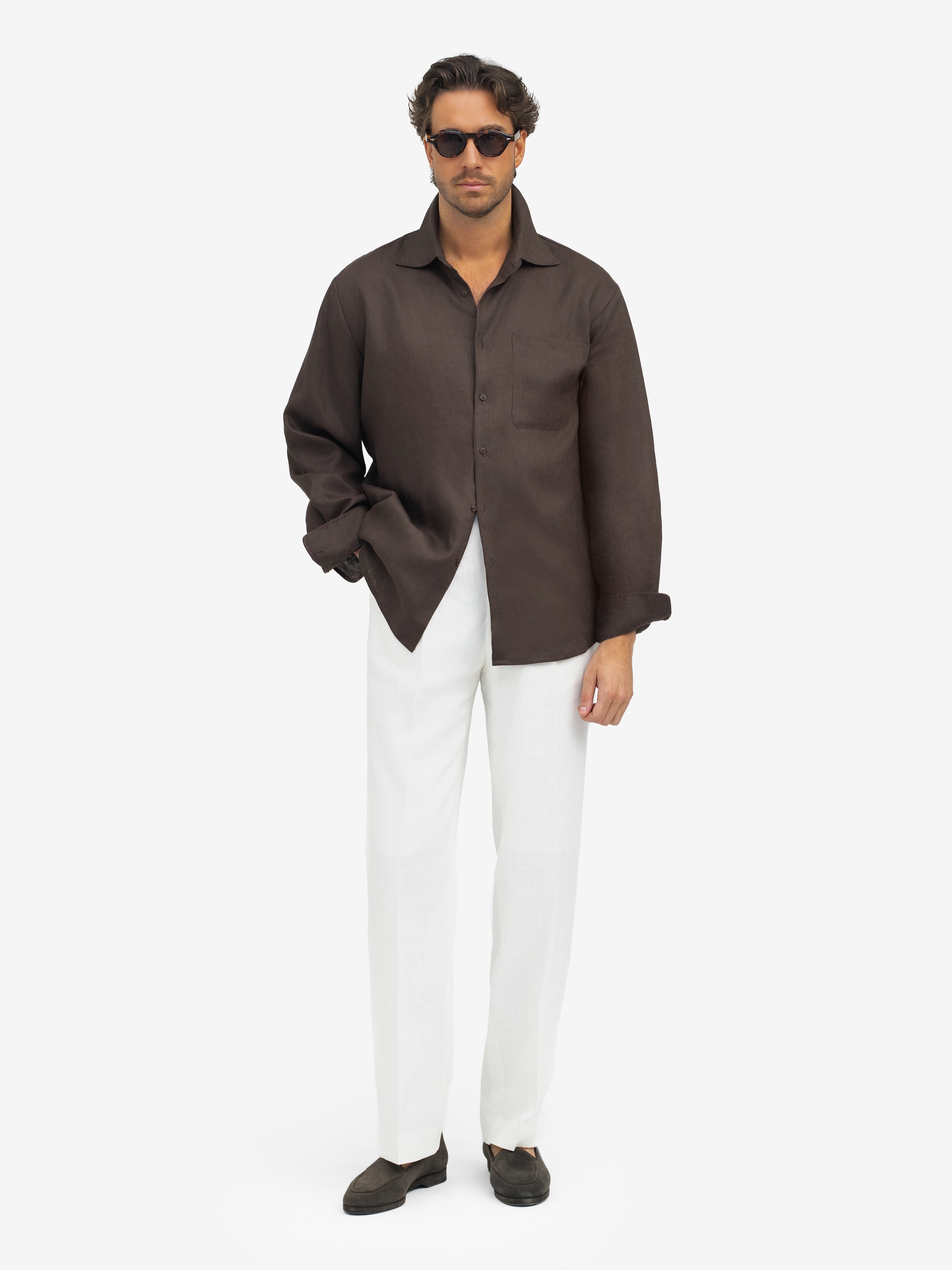 Brown Linen Shirt - Grand Le Mar