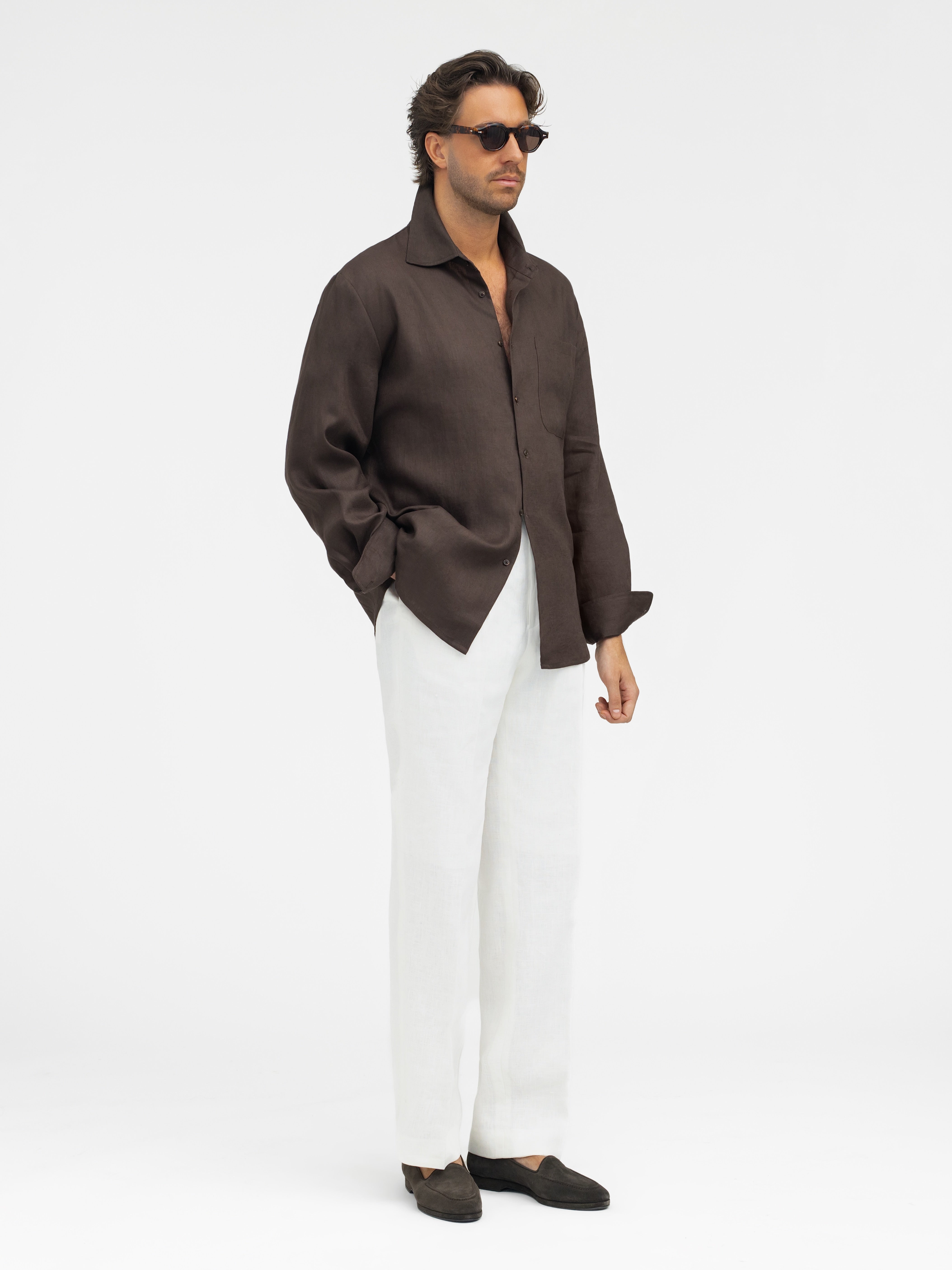Brown Linen Shirt - Grand Le Mar