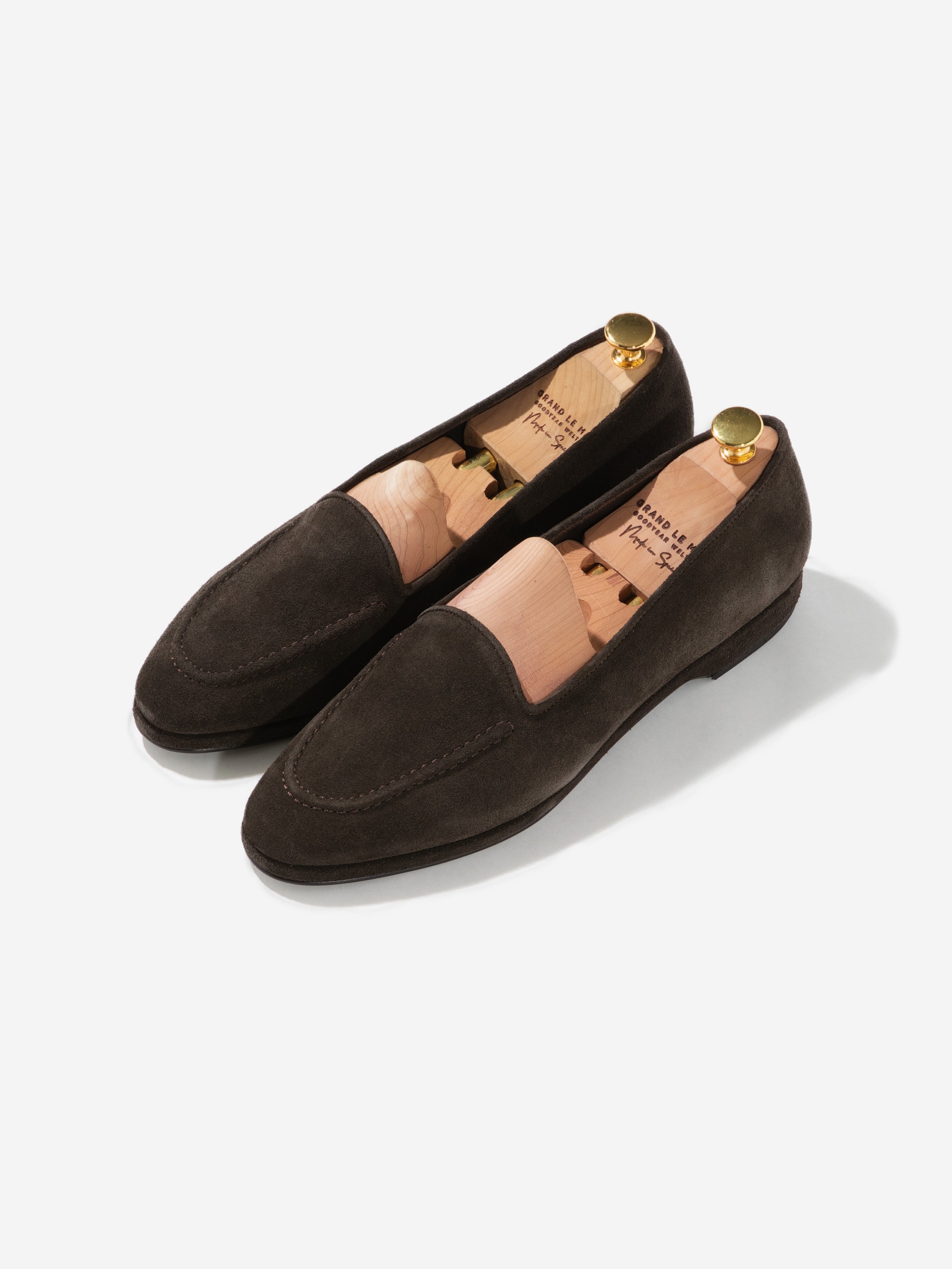 Brown Suede Belgian Loafers - Grand Le Mar