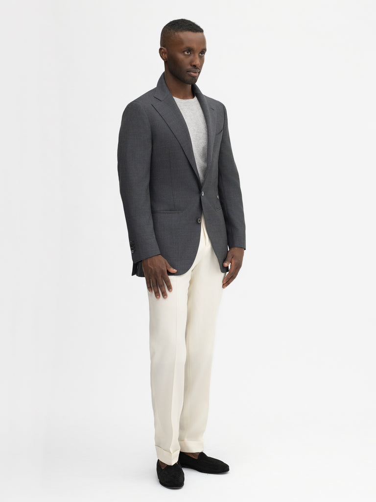 Grand Le Mar | Charcoal S130 Wool Single Breasted Jacket