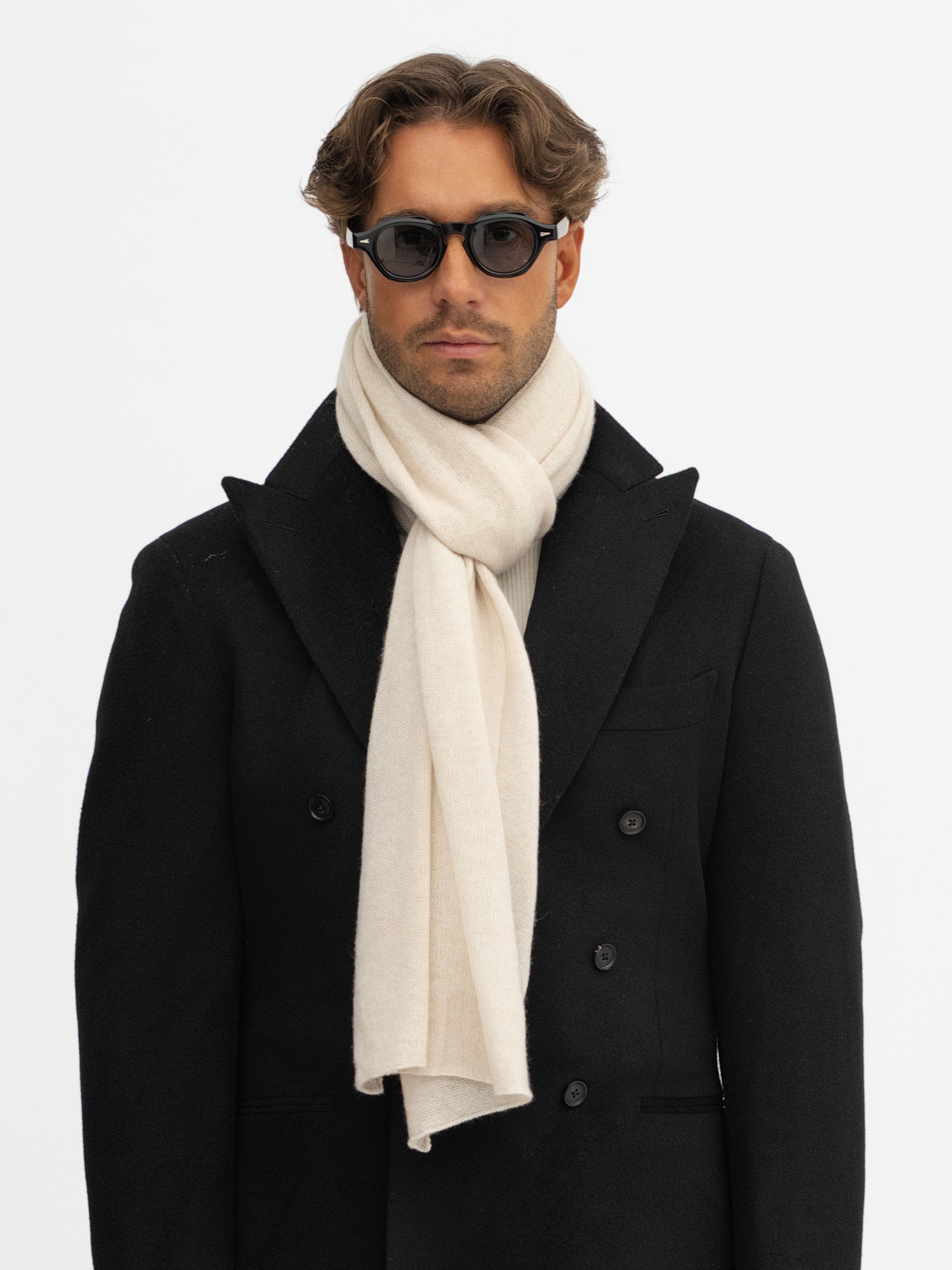 Cream Cashmere Scarf - Grand Le Mar